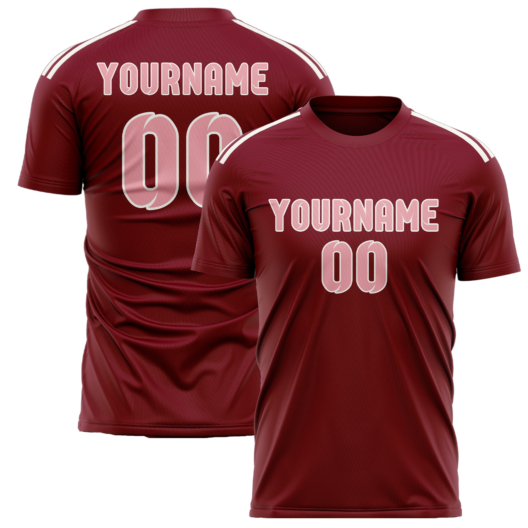 Benutzerdefiniertes Professionelles Karmesinrot Rosa Fußballtrikot