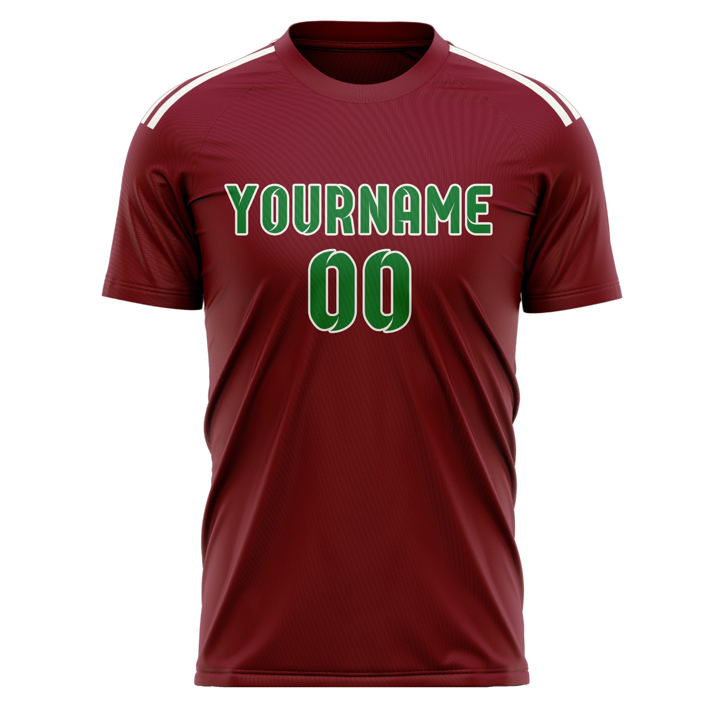 Benutzerdefiniertes Professionelles Karmesinrot Smaragdgrün Fußballtrikot
