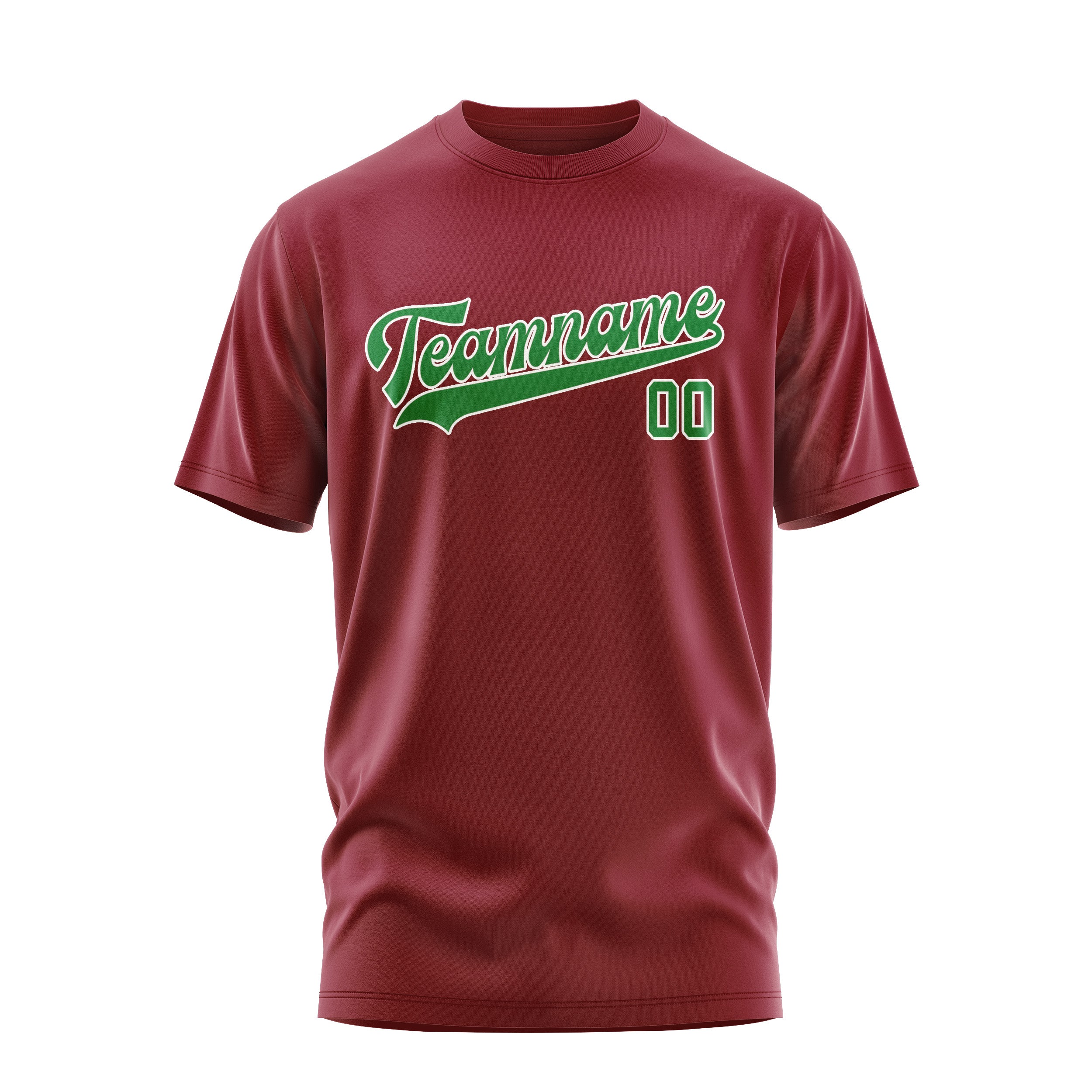 Maßgeschneidertes Karmesinrot Smaragdgrün T-Shirt