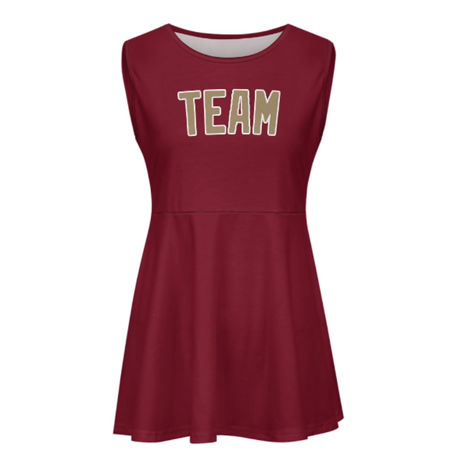 Maßgeschneidertes Karmesinrot Hellkhaki Cheerleader-Kleid
