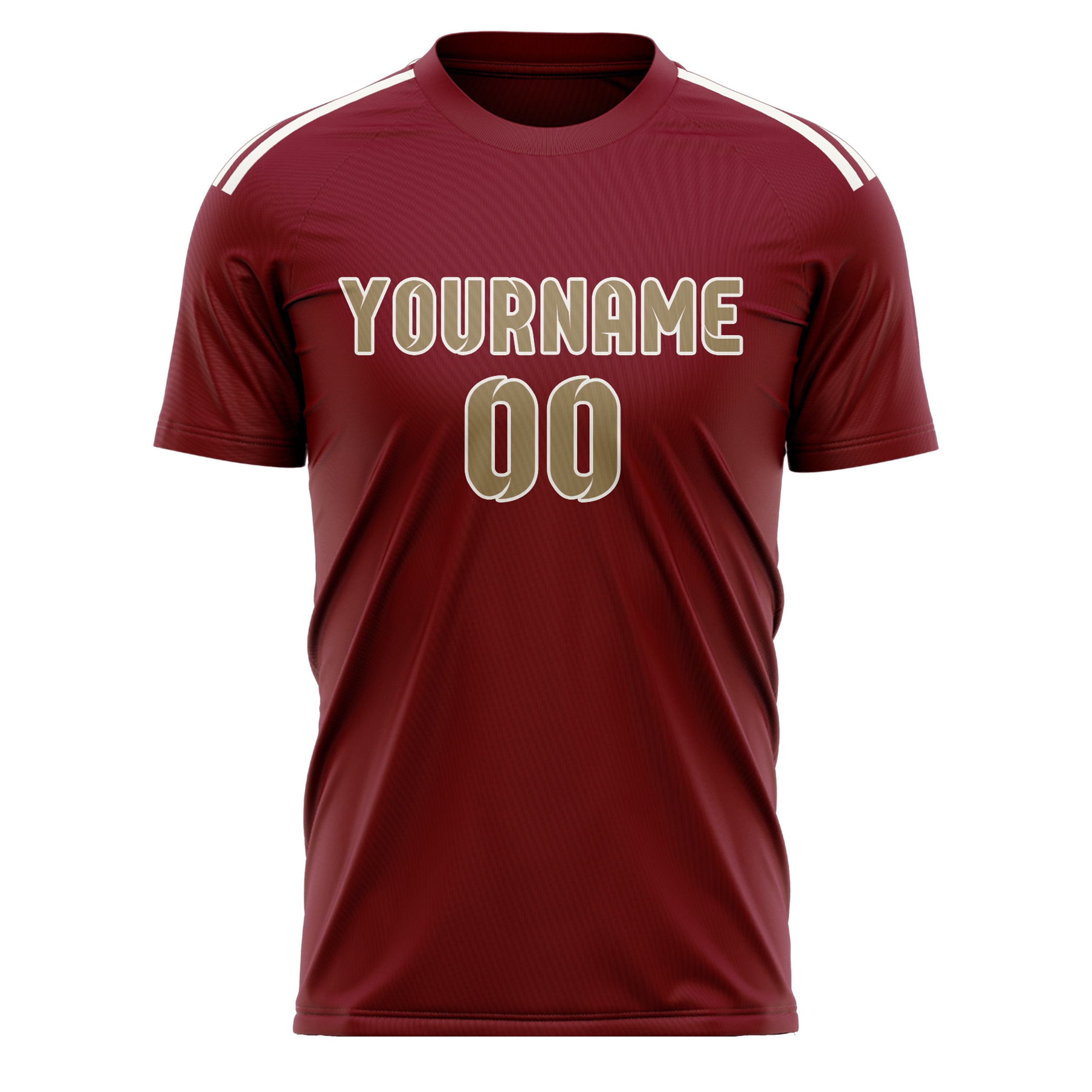 Benutzerdefiniertes Professionelles Karmesinrot Hellkhaki Fußballtrikot