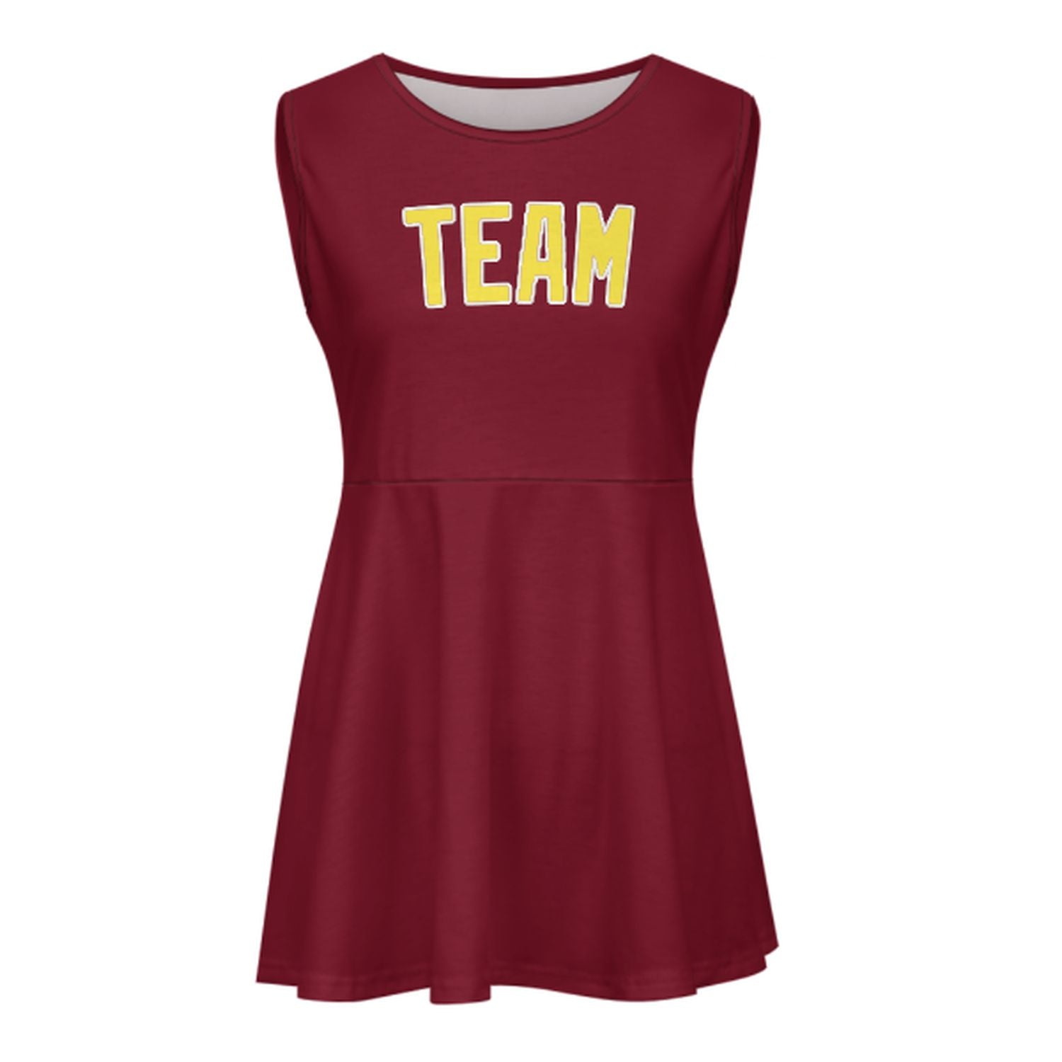 Maßgeschneidertes Karmesinrot Blassgelb Cheerleader-Kleid
