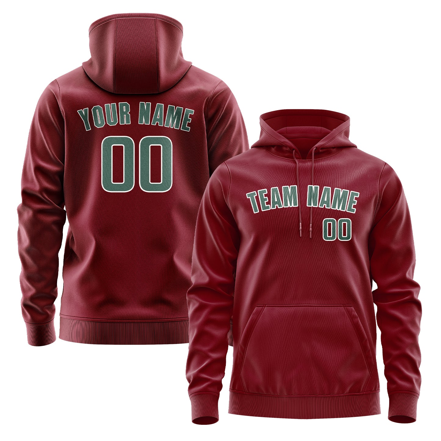 Felpa con cappuccio personalizzata Crimson Teal