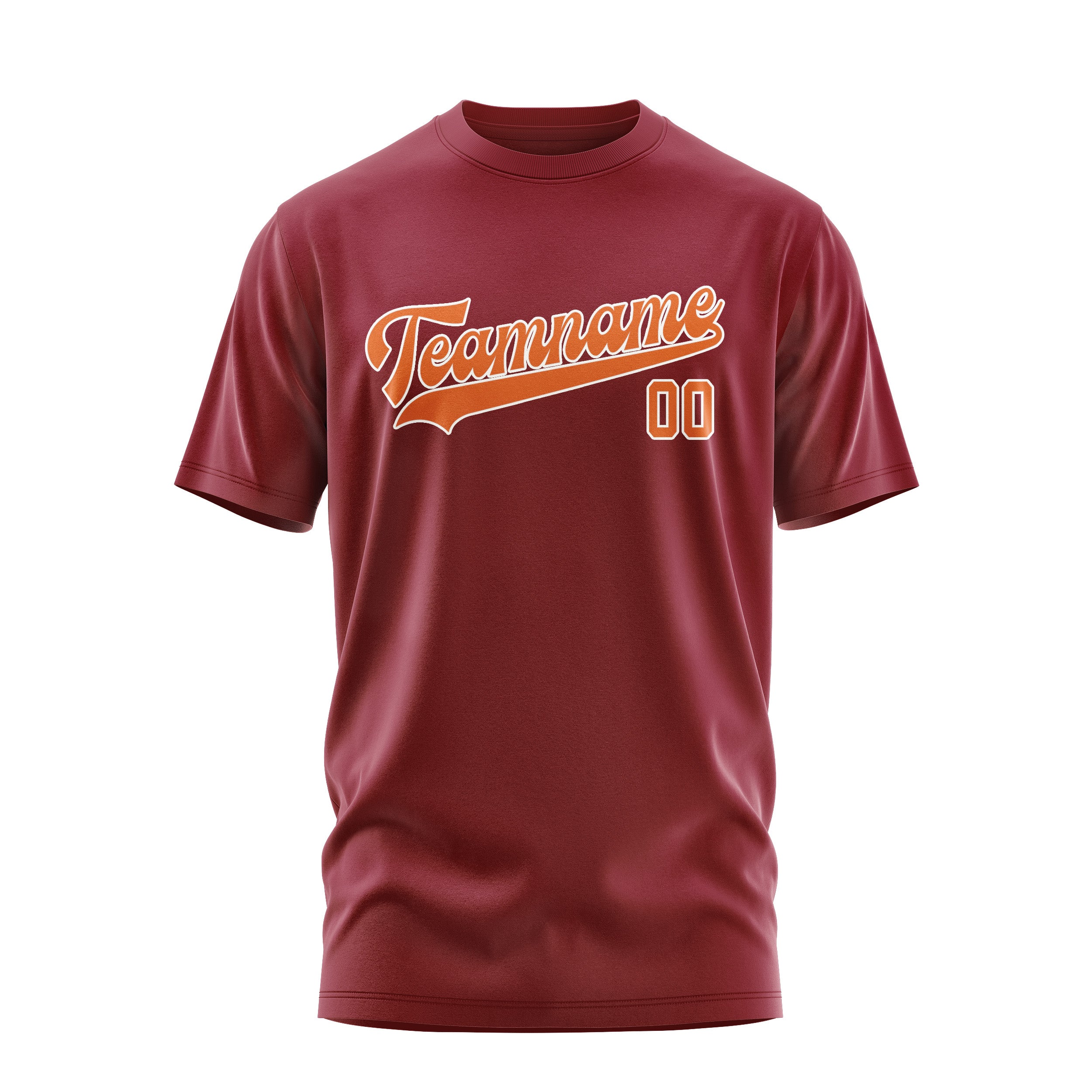 Maßgeschneidertes Karmesinrot Orange T-Shirt