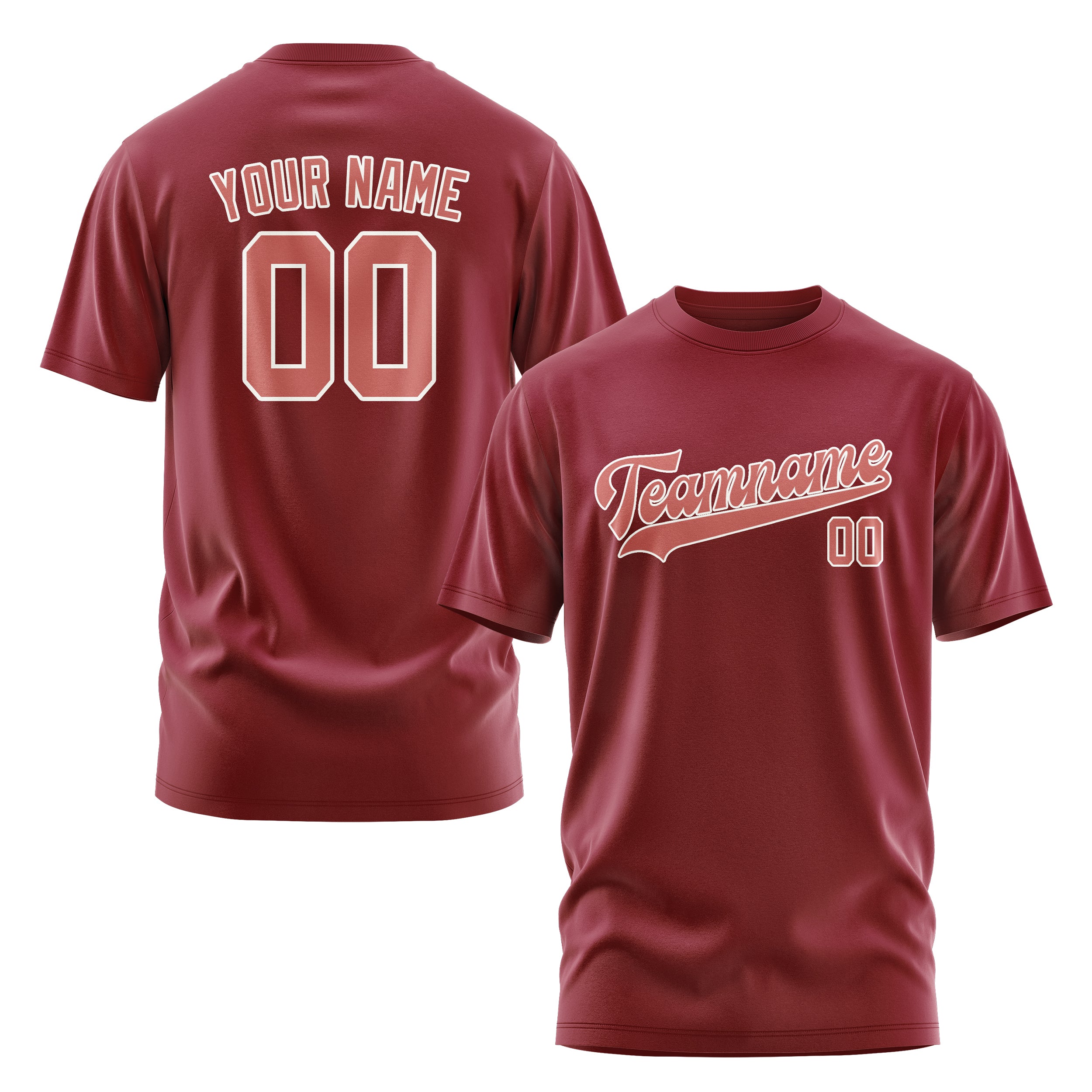 Maßgeschneidertes Karmesinrot Kupferrose T-Shirt
