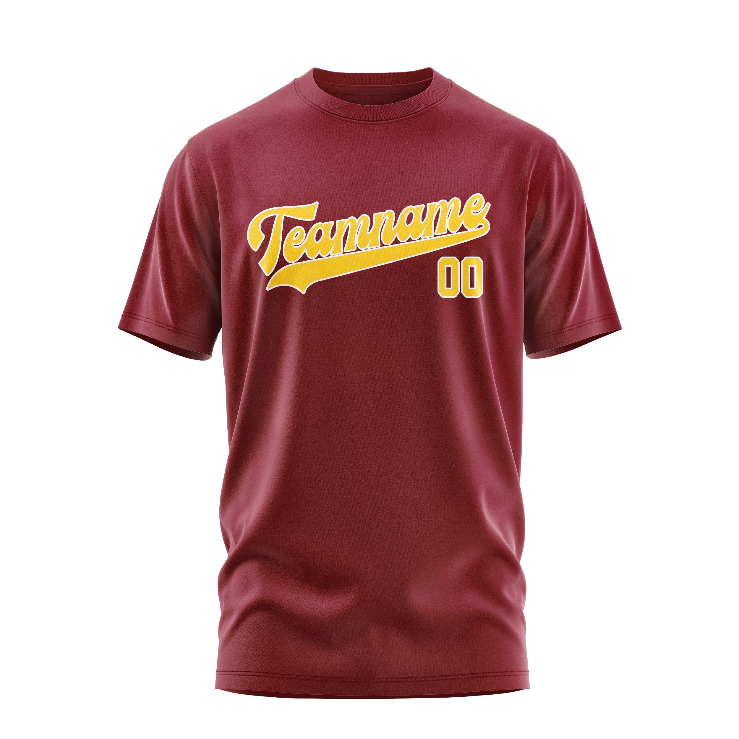 Maßgeschneidertes Karmesinrot Gold T-Shirt