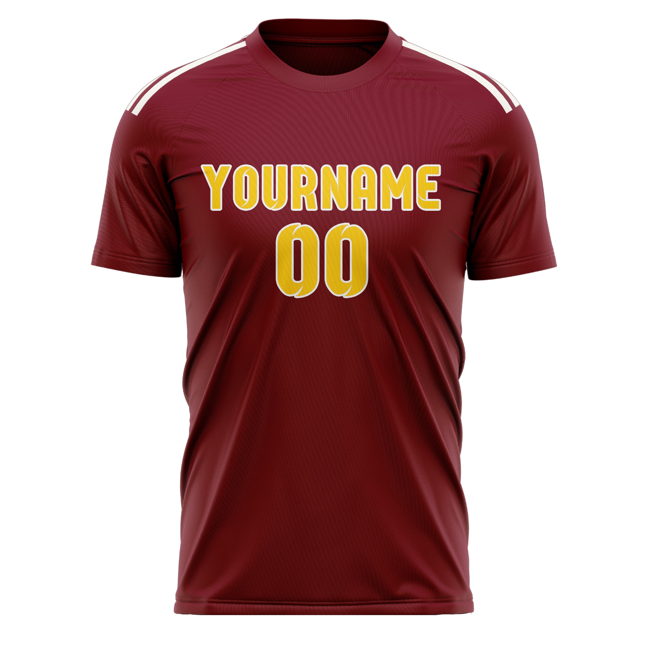 Benutzerdefiniertes Professionelles Karmesinrot Gold Fußballtrikot