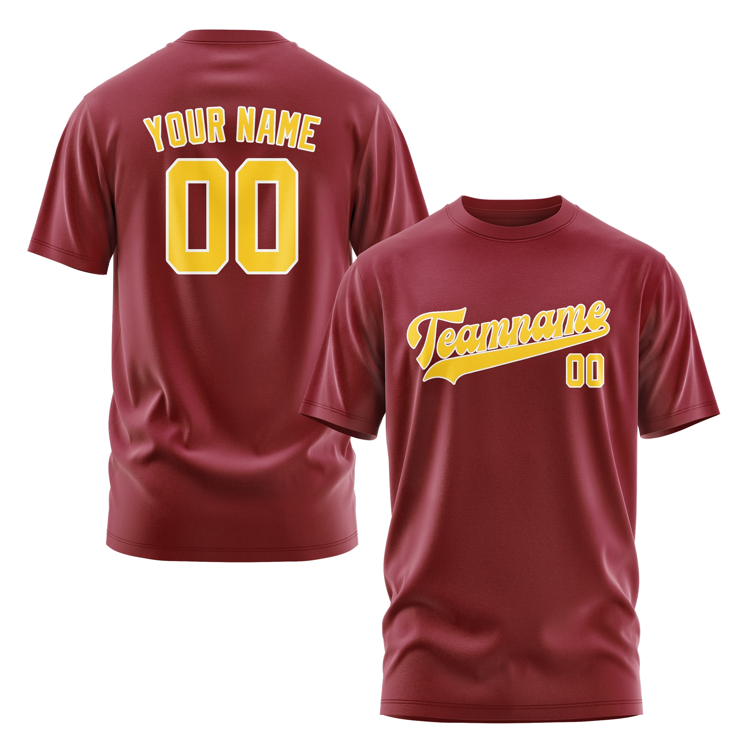 Maßgeschneidertes Karmesinrot Gold T-Shirt