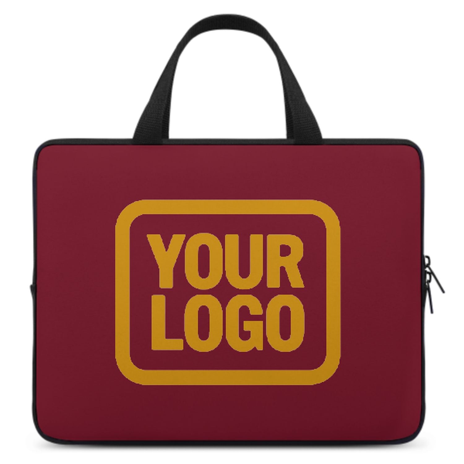 Borsa per laptop gialla cremisi personalizzata
