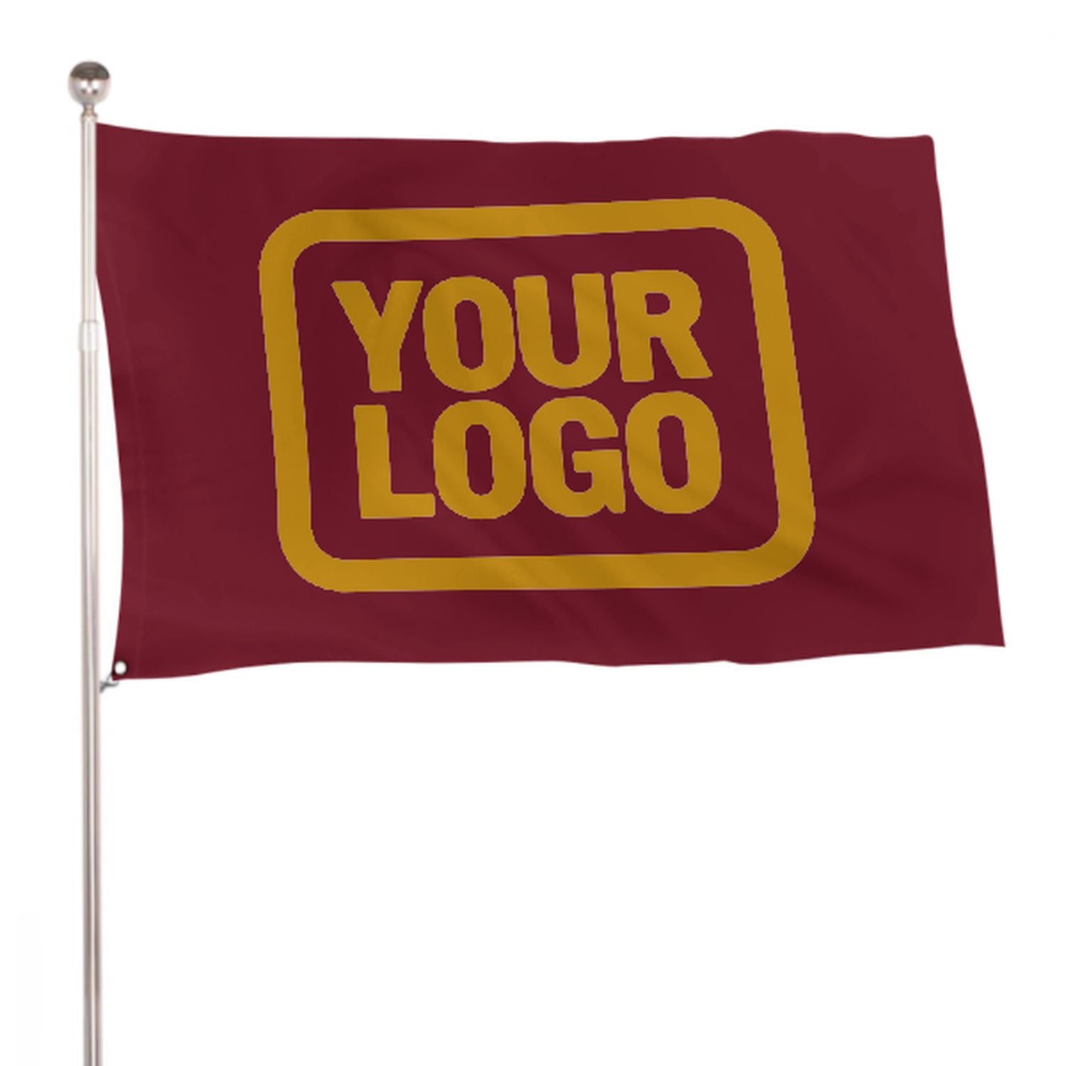 Maßgeschneidertes Karmesinrot Gelb Flagge