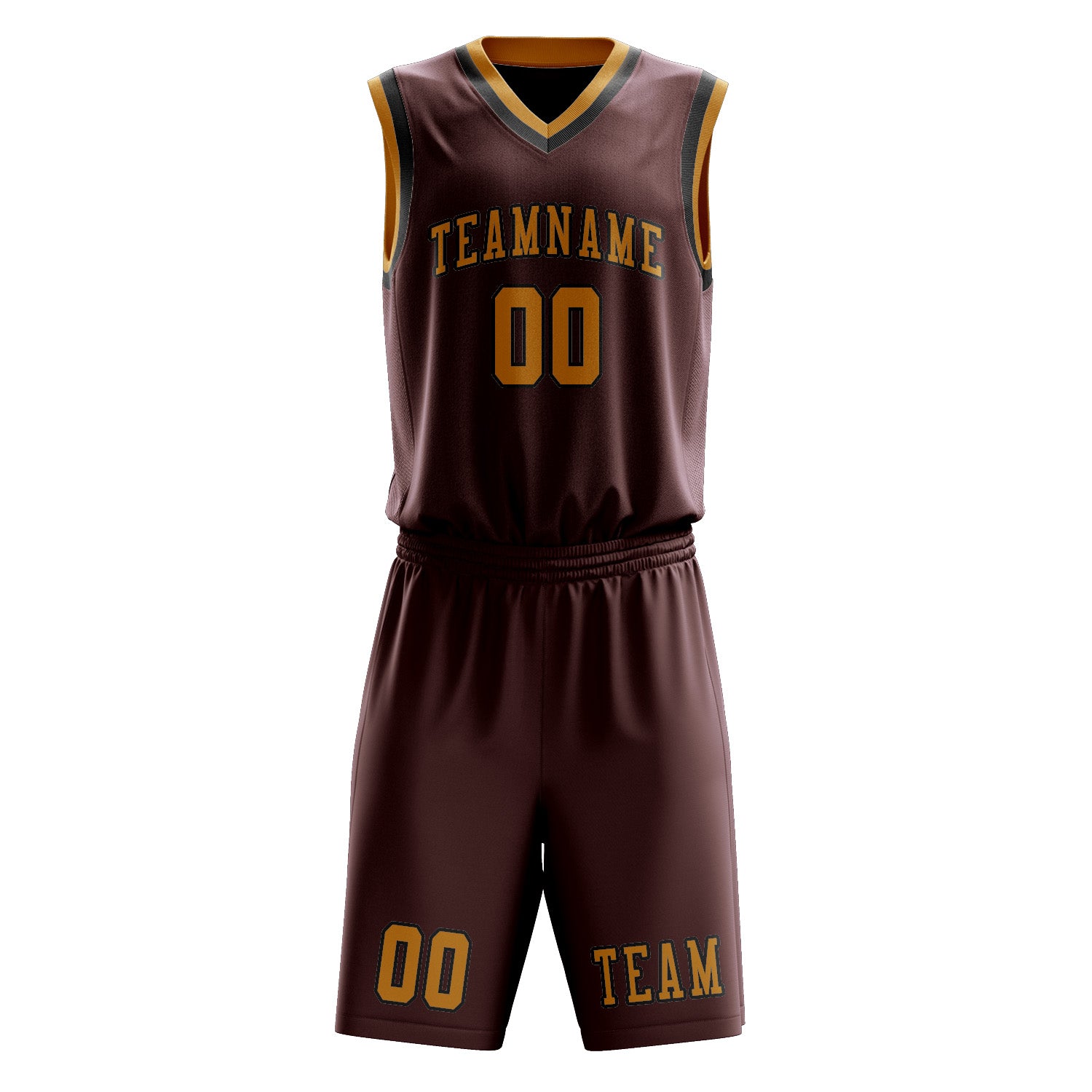 Benutzerdefiniertes Professionelles Karmesinrot Gelb Basketballtrikot-Set
