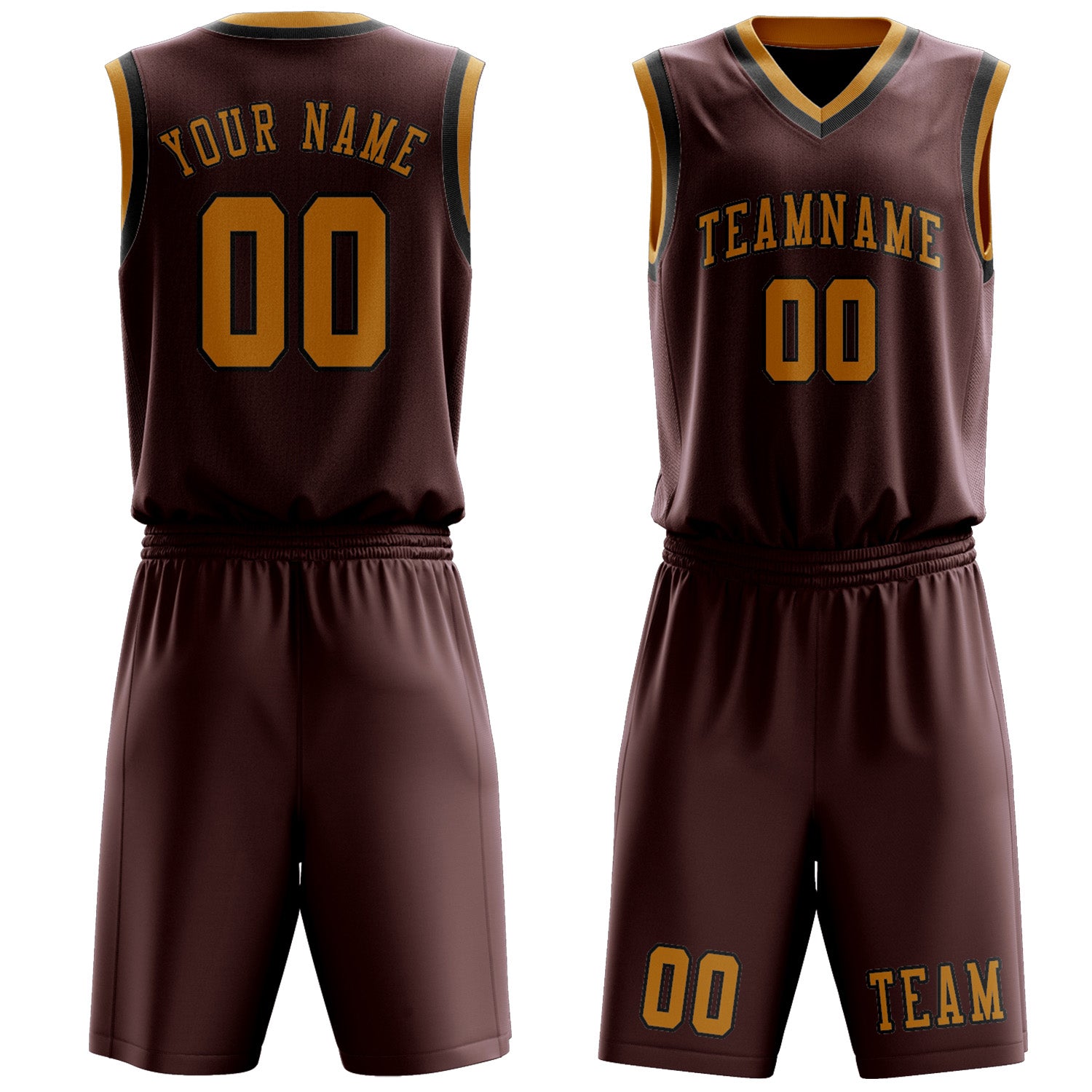 Benutzerdefiniertes Professionelles Karmesinrot Gelb Basketballtrikot-Set