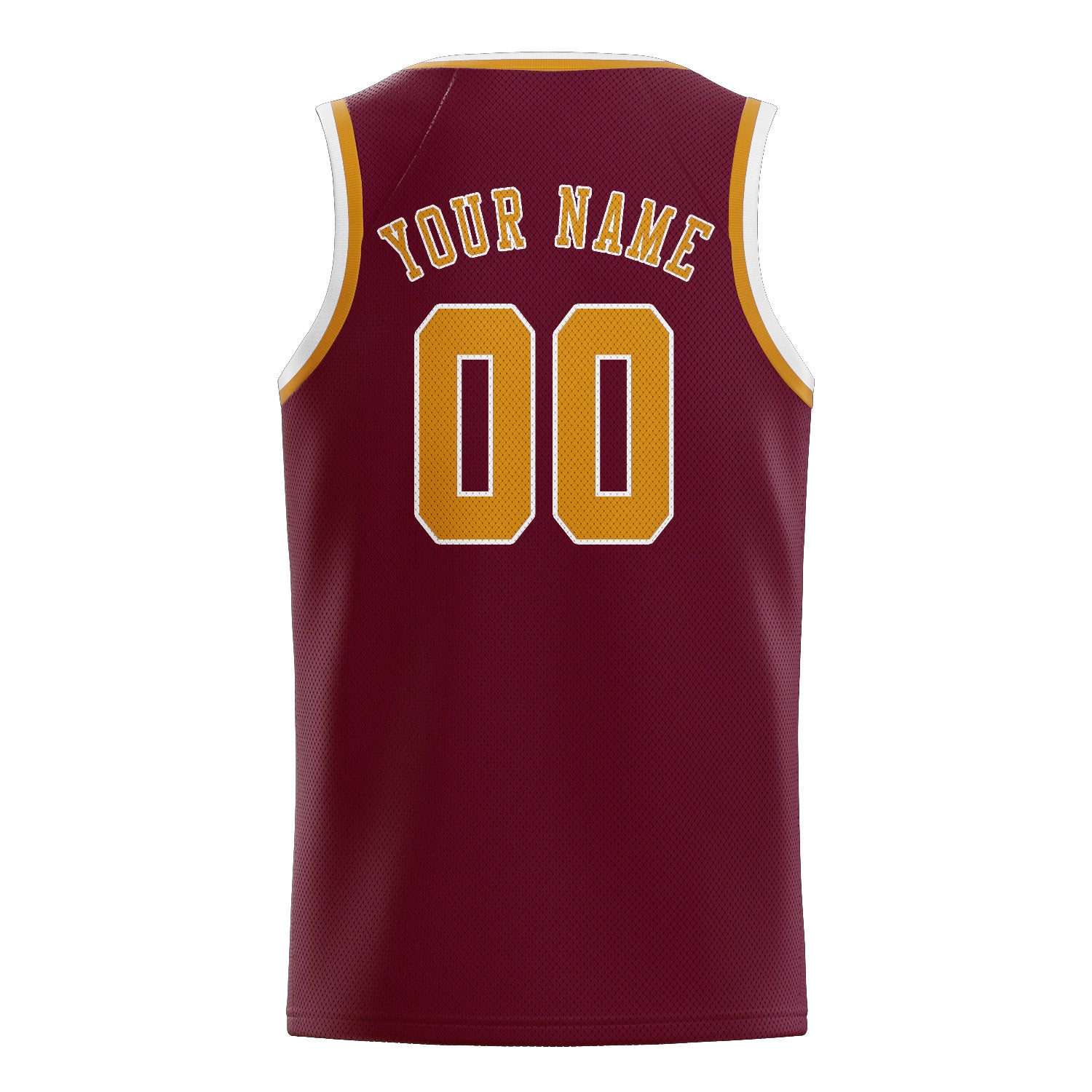 Benutzerdefiniertes Professionelles Karmesinrot Gelb Basketballtrikot