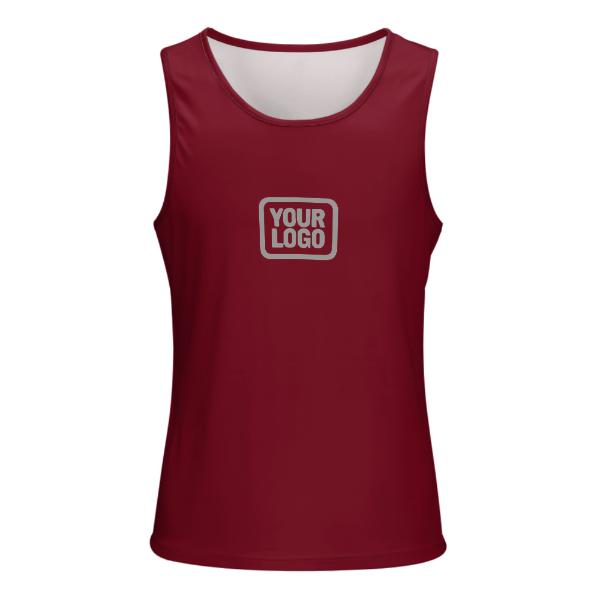 Maßgeschneidertes Karmesinrot Grau Herren Tanktop