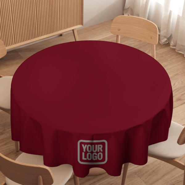 Maßgeschneidertes Karmesinrot Grau Runde Tischdecke