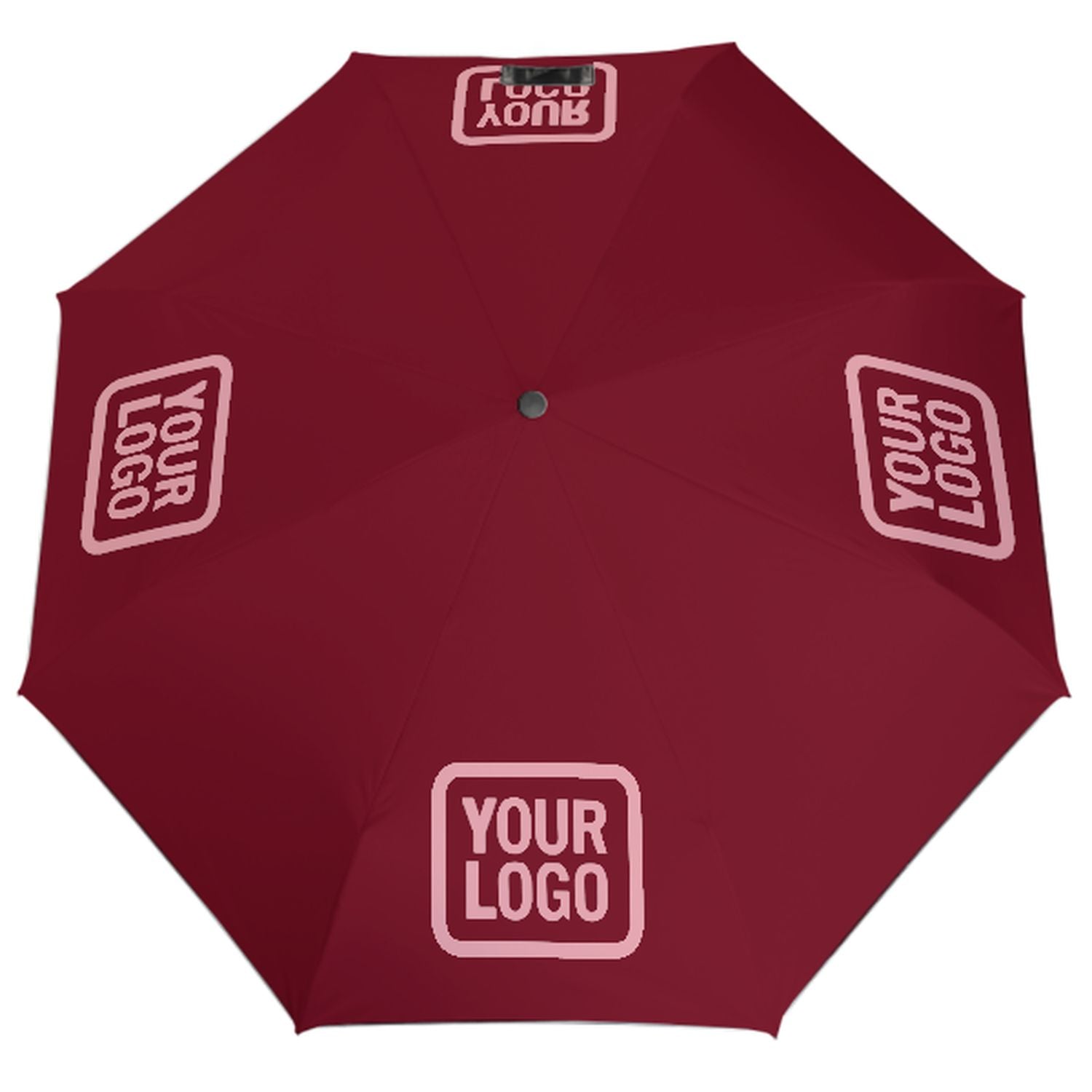 Maßgeschneidertes Karmesinrot Rosa Automatik-Regenschirm