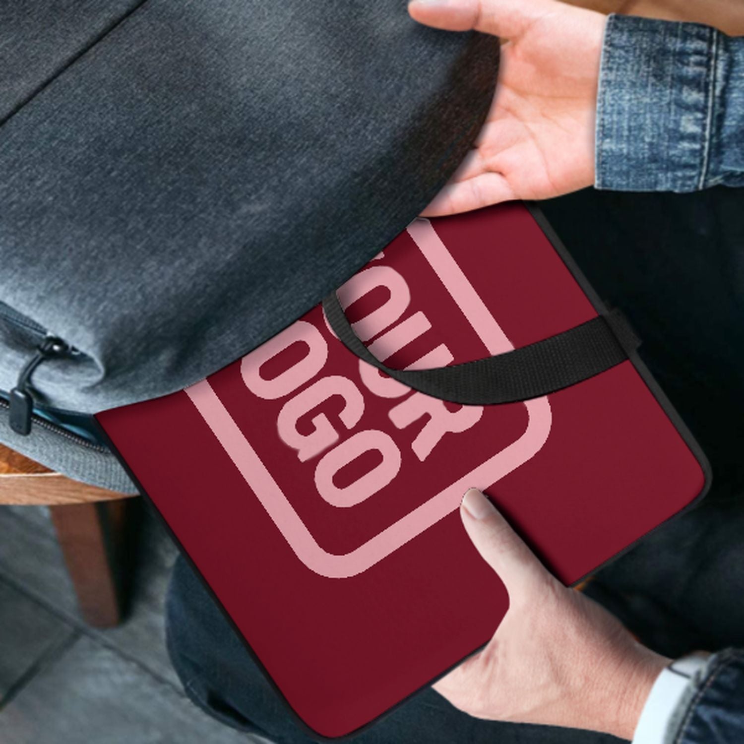 Borsa per laptop rosa chiaro cremisi personalizzata