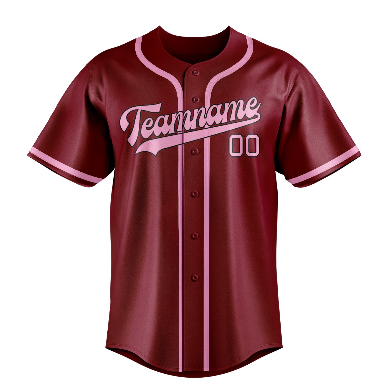 Benutzerdefiniertes Professionelles Karmesinrot Rosa Baseballtrikot
