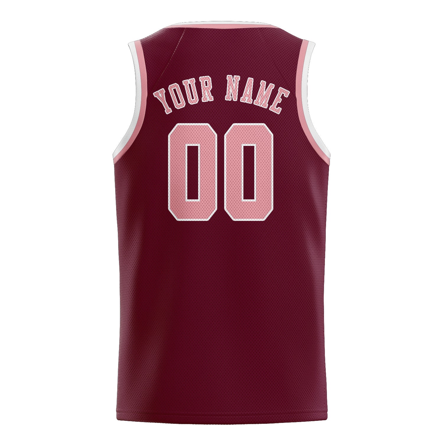 Benutzerdefiniertes Professionelles Karmesinrot Rosa Basketballtrikot