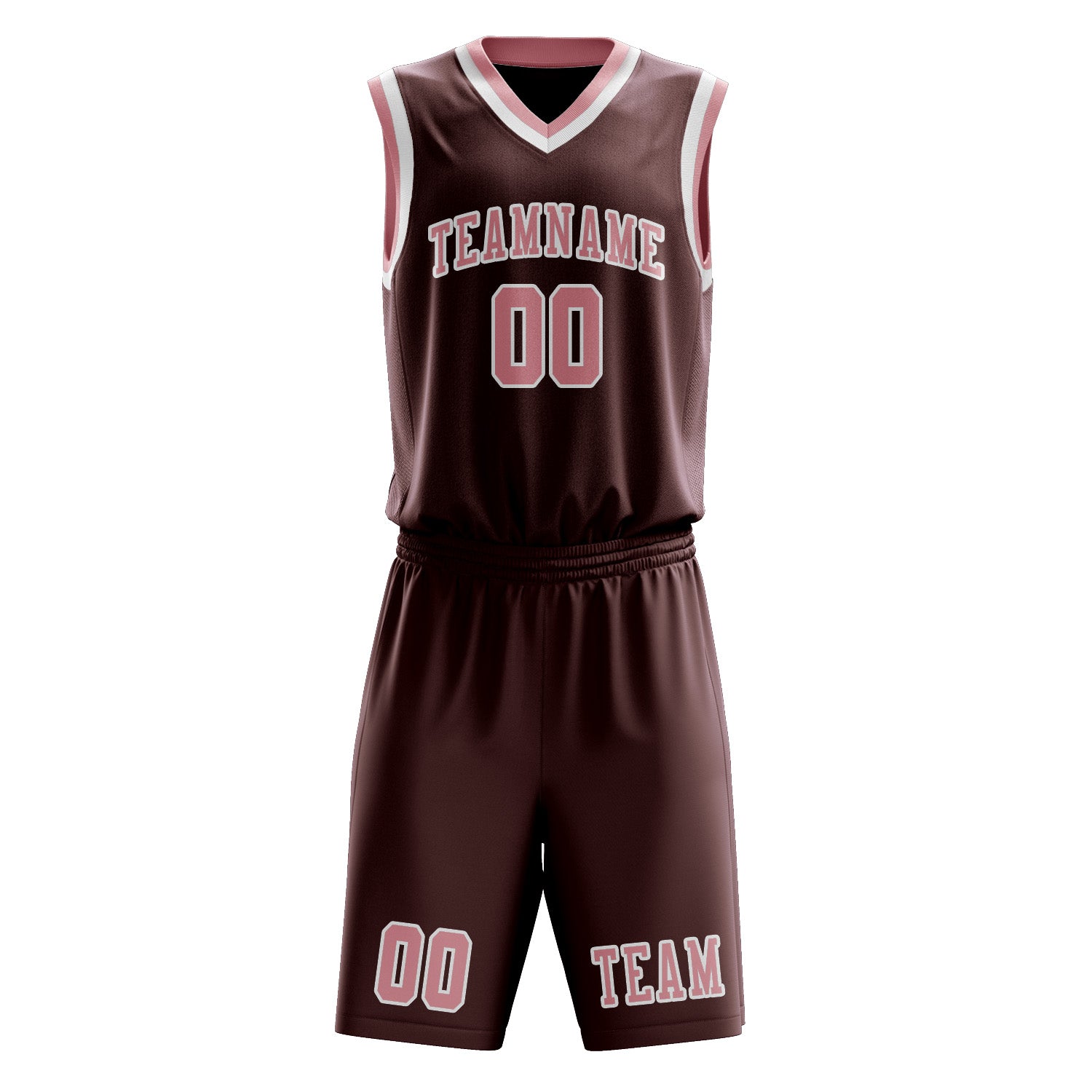 Benutzerdefiniertes Professionelles Karmesinrot Rosa Basketballtrikot-Set