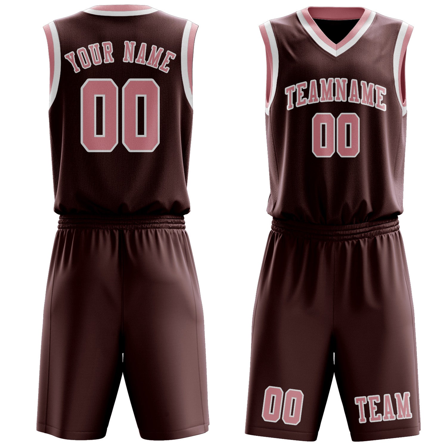 Benutzerdefiniertes Professionelles Karmesinrot Rosa Basketballtrikot-Set