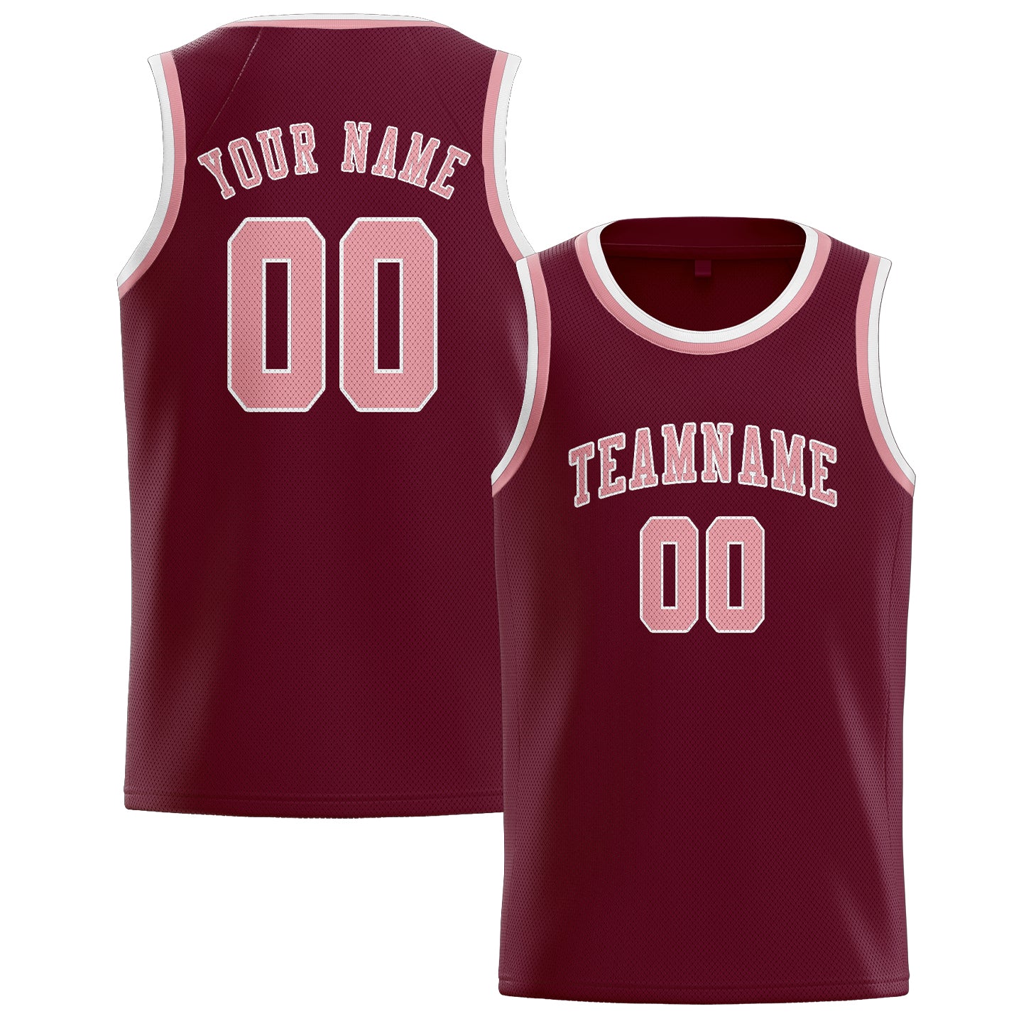 Benutzerdefiniertes Professionelles Karmesinrot Rosa Basketballtrikot