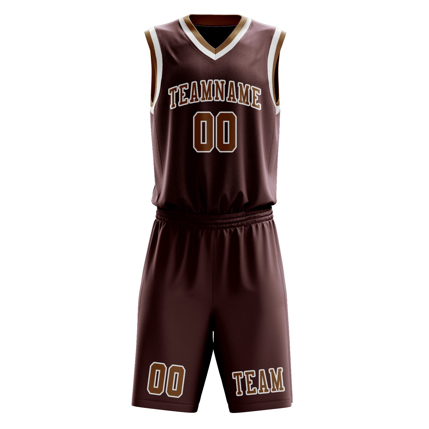 Benutzerdefiniertes Professionelles Karmesinrot Khaki Basketballtrikot-Set