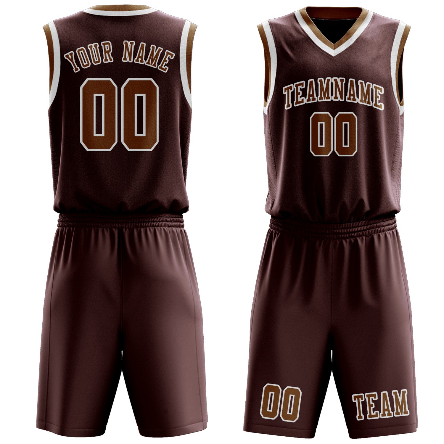 Benutzerdefiniertes Professionelles Karmesinrot Khaki Basketballtrikot-Set