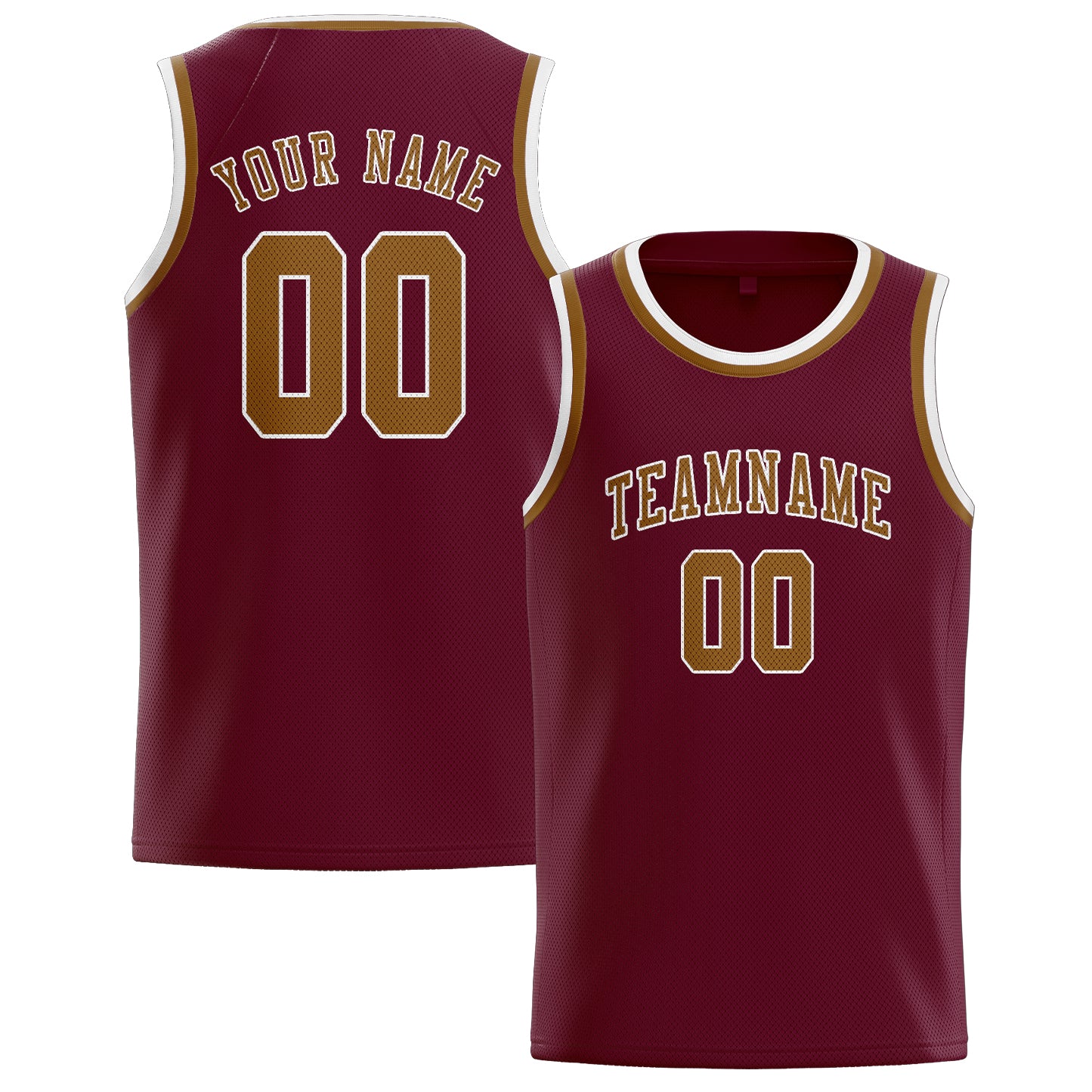 Benutzerdefiniertes Professionelles Karmesinrot Khaki Basketballtrikot