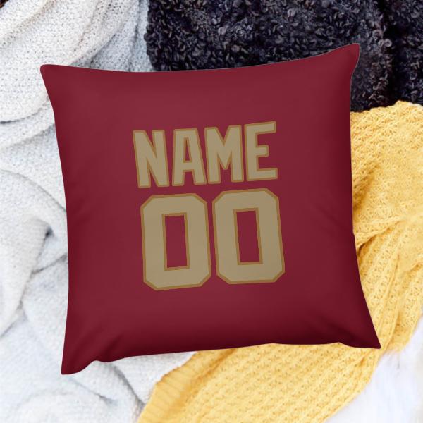Fodera per cuscino personalizzata color cremisi chiaro cachi