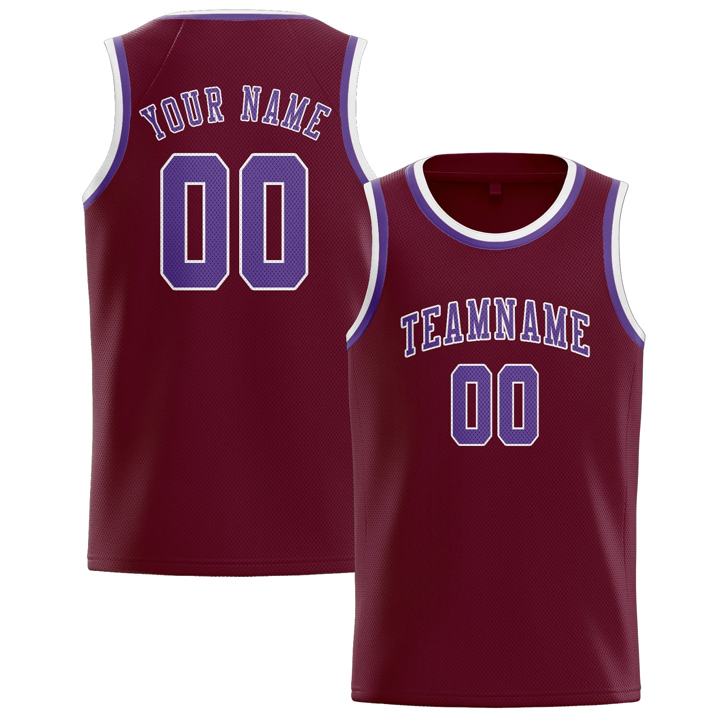 Benutzerdefiniertes Professionelles Karmesinrot Lavendel Basketballtrikot