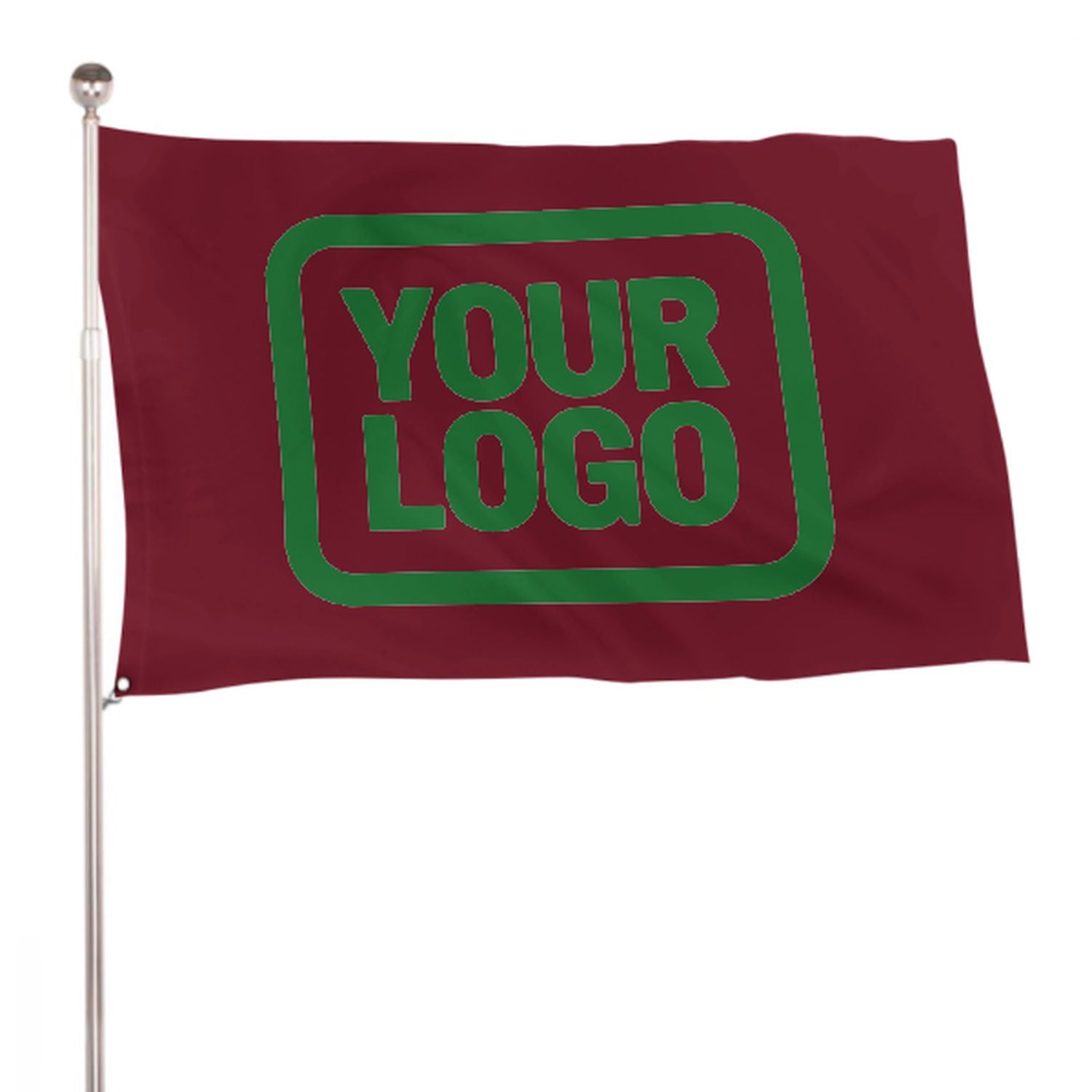 Maßgeschneidertes Karmesinrot Smaragdgrün Flagge