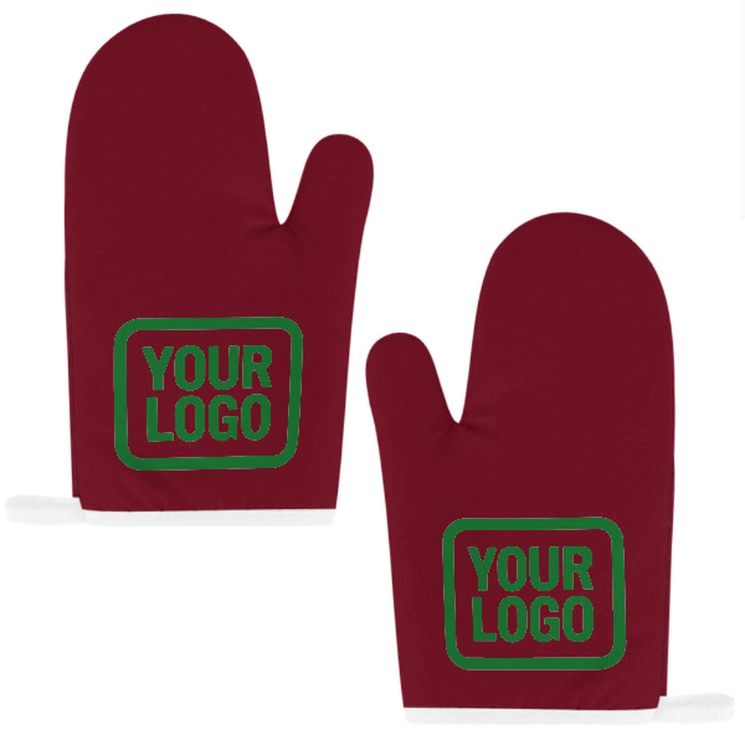 Maßgeschneidertes Karmesinrot  Smaragdgrün Topfhandschuh Set – 2-teilig