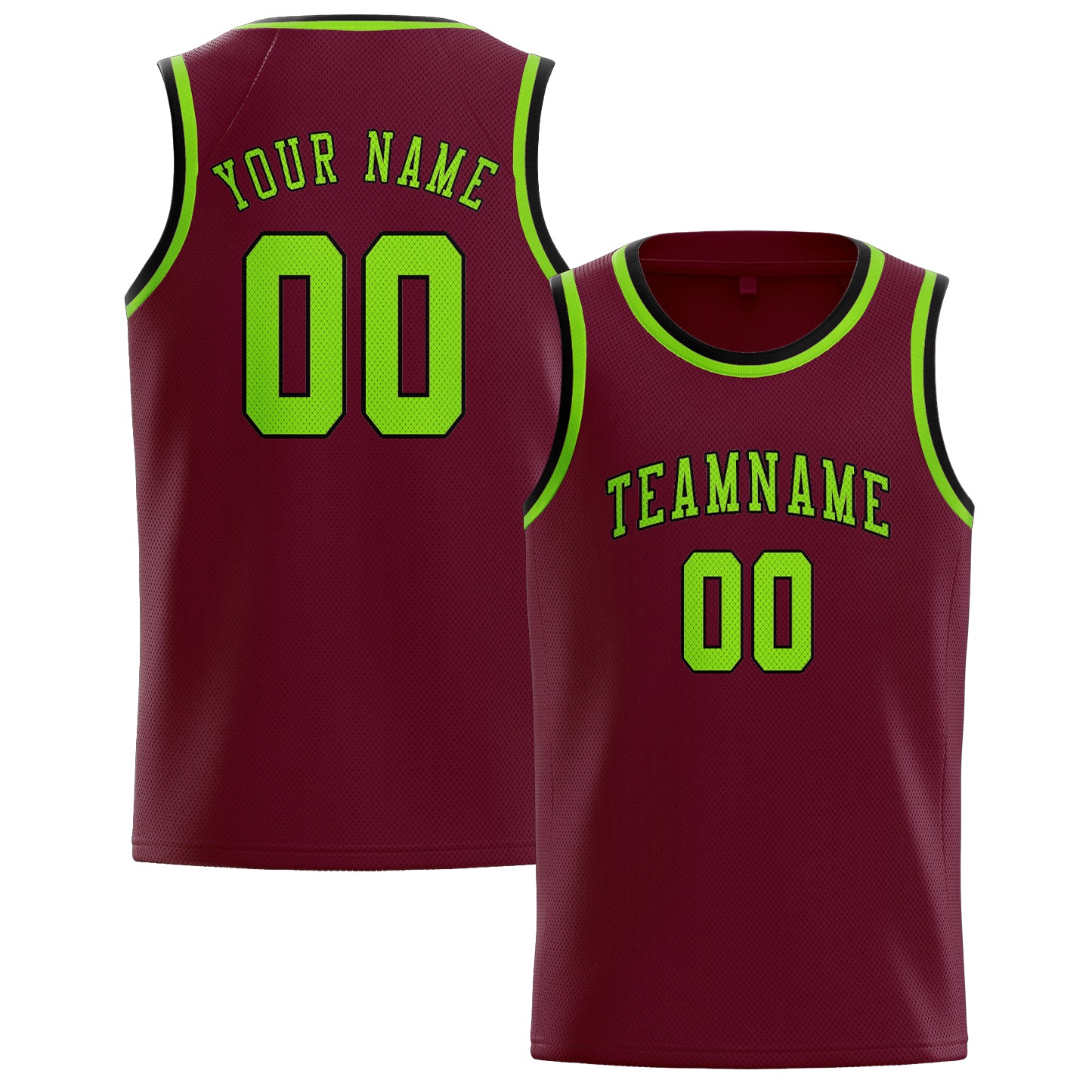 Benutzerdefiniertes Professionelles Karmesinrot Smaragdgrün Basketballtrikot