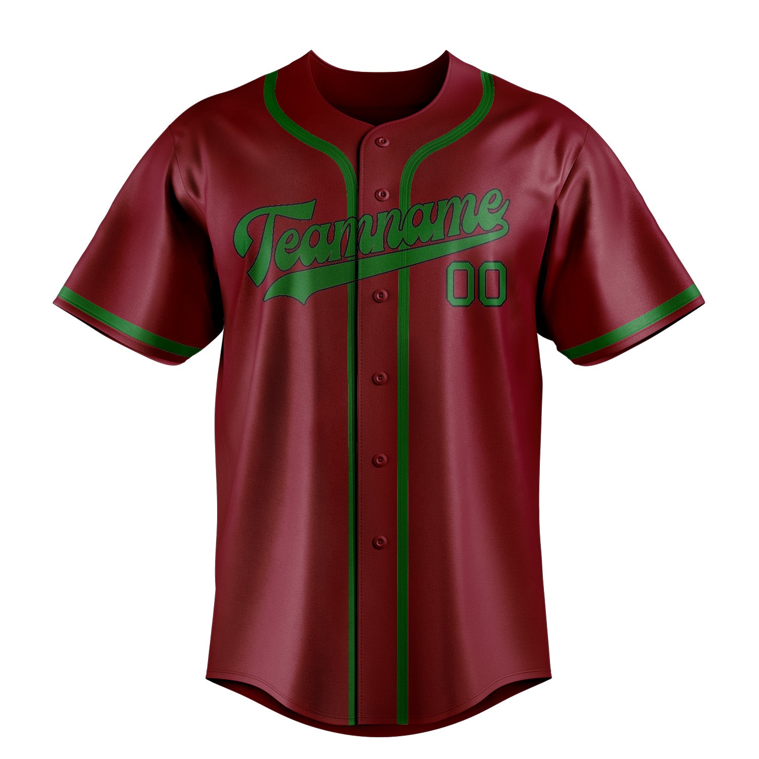 Benutzerdefiniertes Professionelles Karmesinrot Smaragdgrün Baseballtrikot