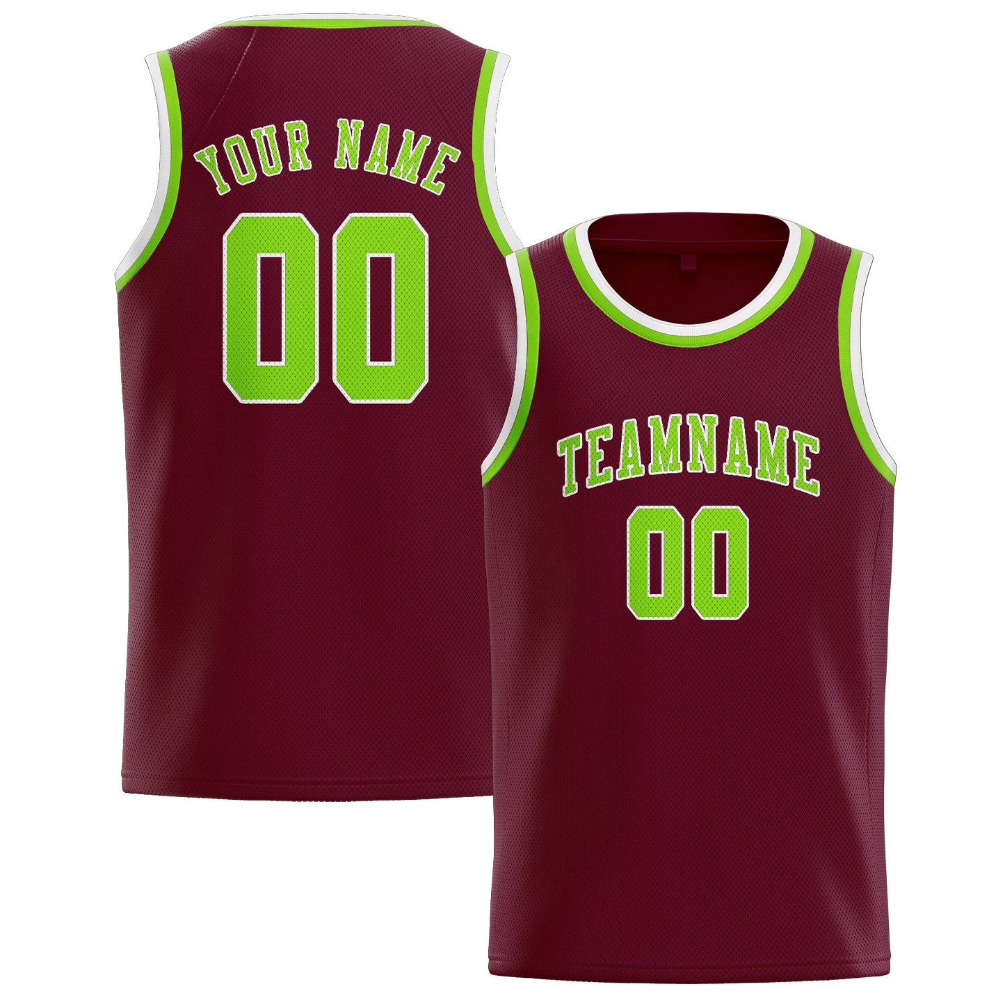 Benutzerdefiniertes Professionelles Karmesinrot Smaragdgrün Basketballtrikot
