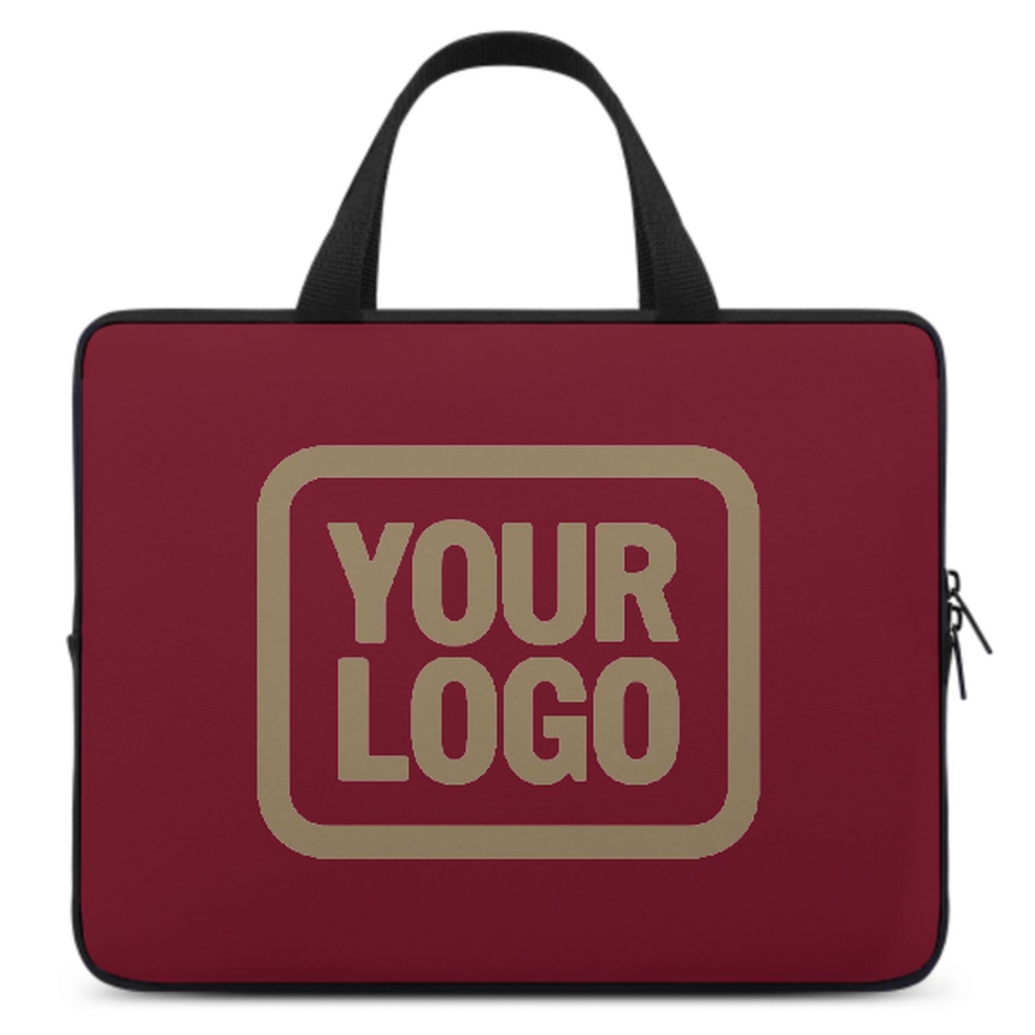 Borsa per laptop su misura color kaki chiaro cremisi