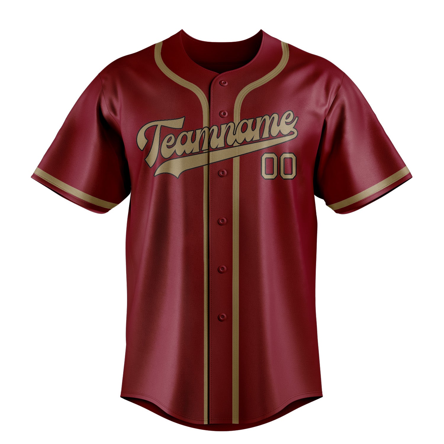 Benutzerdefiniertes Professionelles Karmesinrot Hellkhaki Baseballtrikot