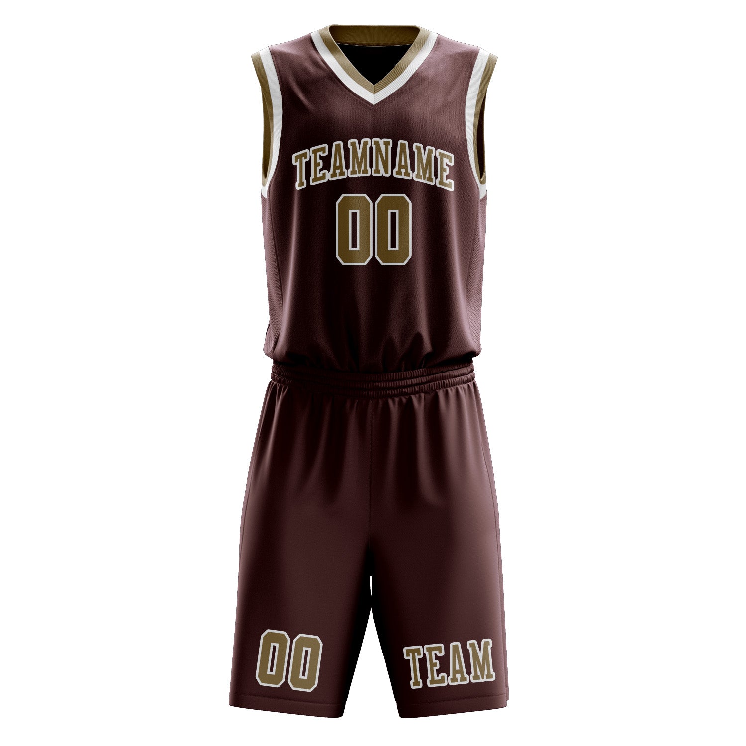Benutzerdefiniertes Professionelles Karmesinrot Hellkhaki Basketballtrikot-Set