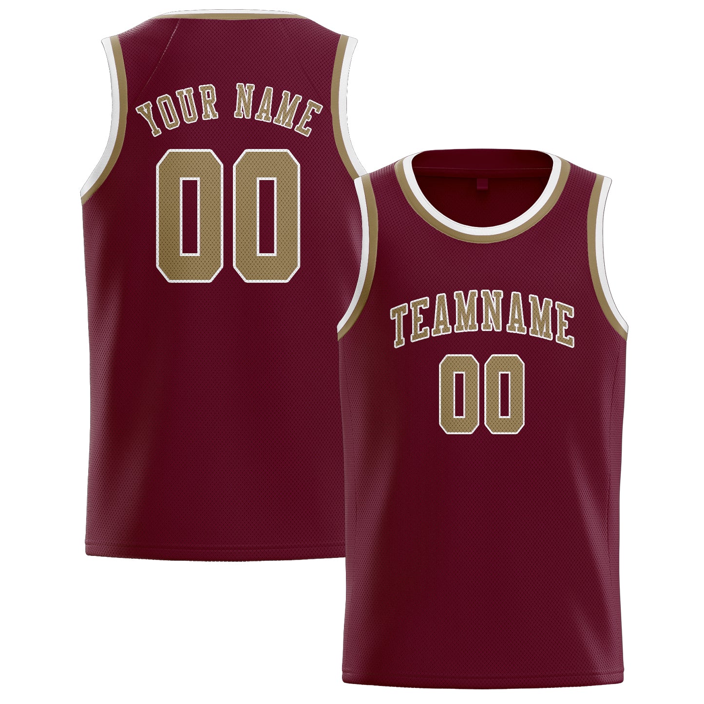 Benutzerdefiniertes Professionelles Karmesinrot Hellkhaki Basketballtrikot