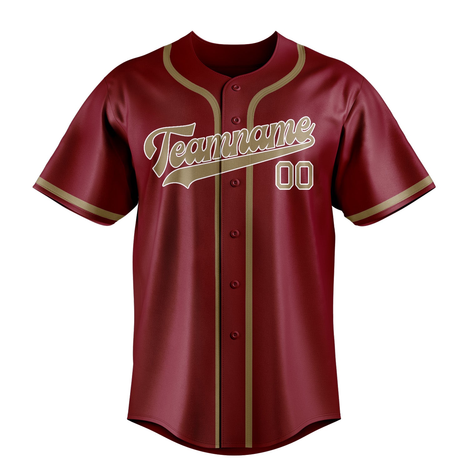 Benutzerdefiniertes Professionelles Karmesinrot Hellkhaki Baseballtrikot