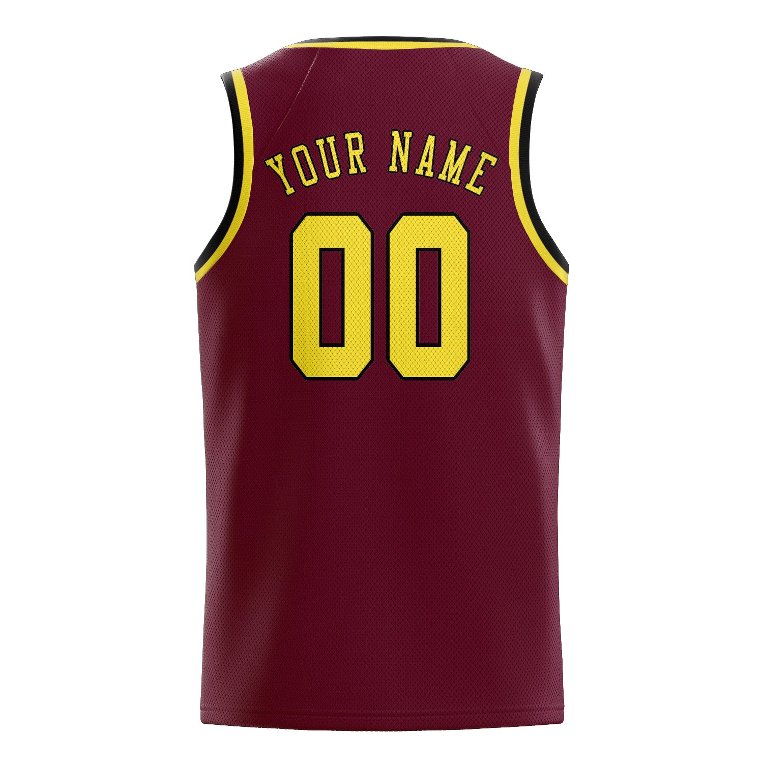 Benutzerdefiniertes Professionelles Karmesinrot Blassgelb Basketballtrikot