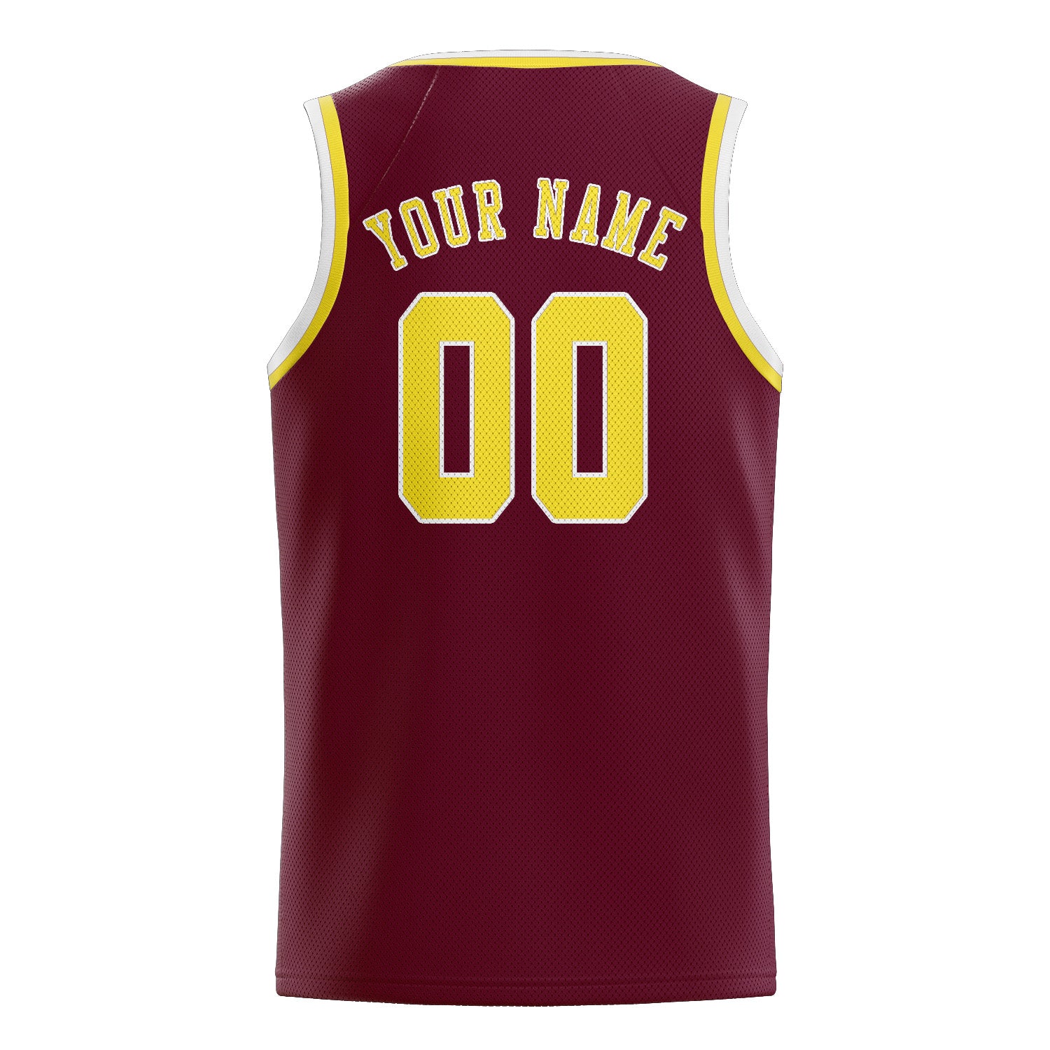 Benutzerdefiniertes Professionelles Karmesinrot Blassgelb Basketballtrikot