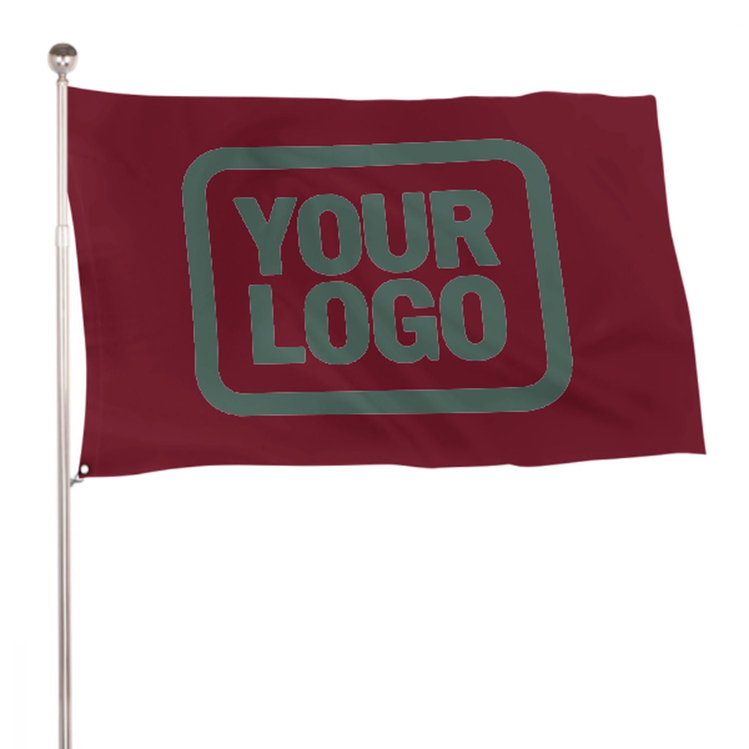 Maßgeschneidertes Karmesinrot Blaugrün Flagge