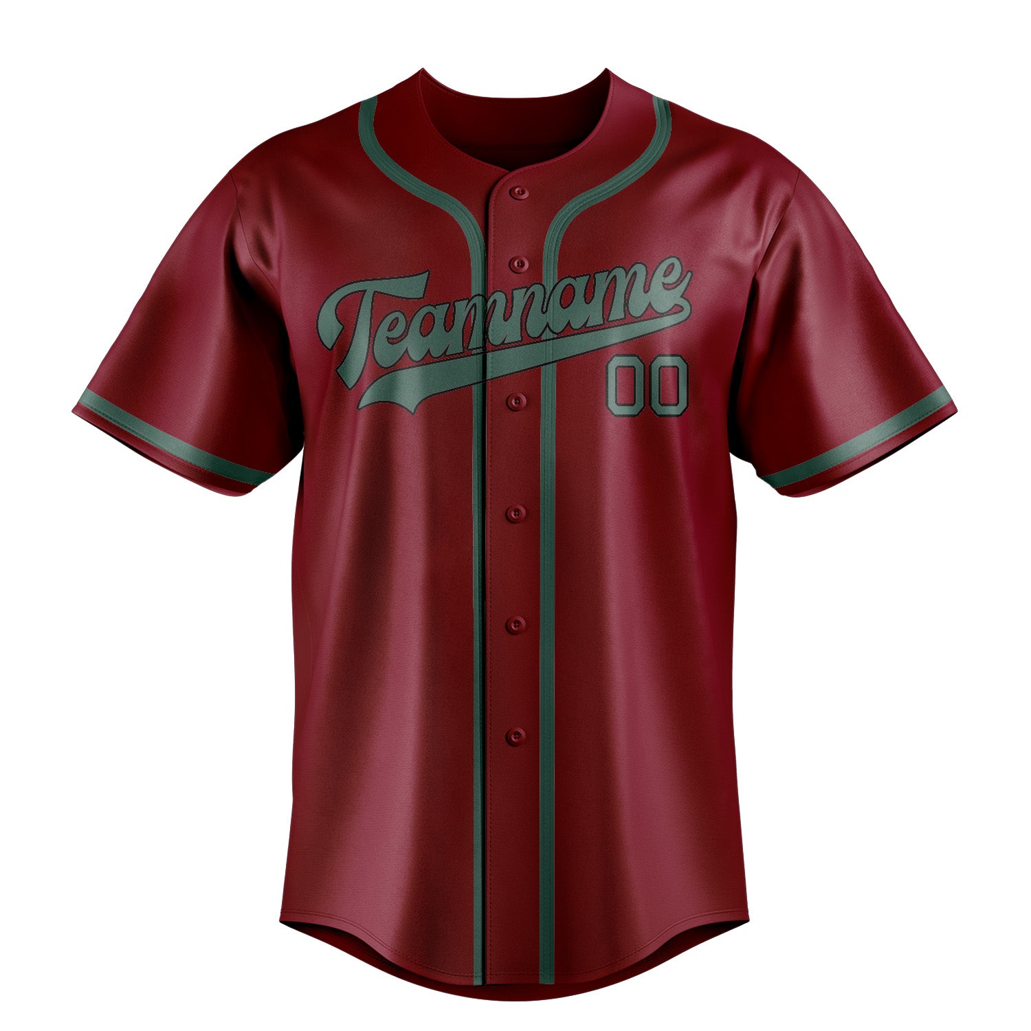 Benutzerdefiniertes Professionelles Karmesinrot Blaugrün Baseballtrikot