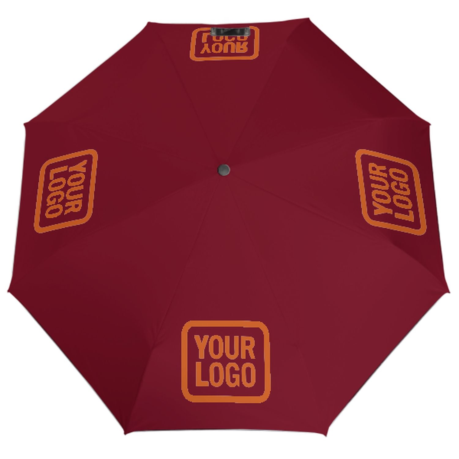 Maßgeschneidertes Karmesinrot Orange Automatik-Regenschirm