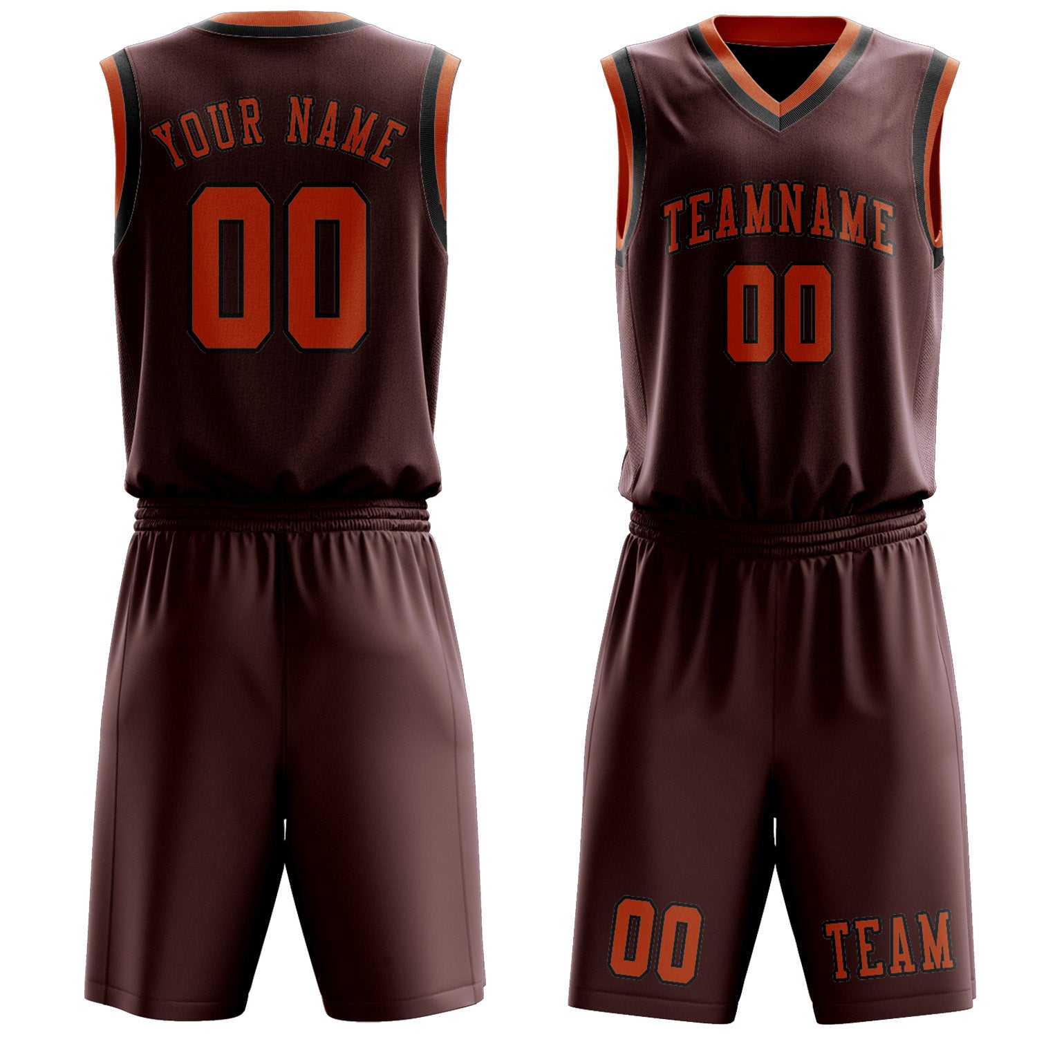 Benutzerdefiniertes Professionelles Karmesinrot Orange Basketballtrikot-Set