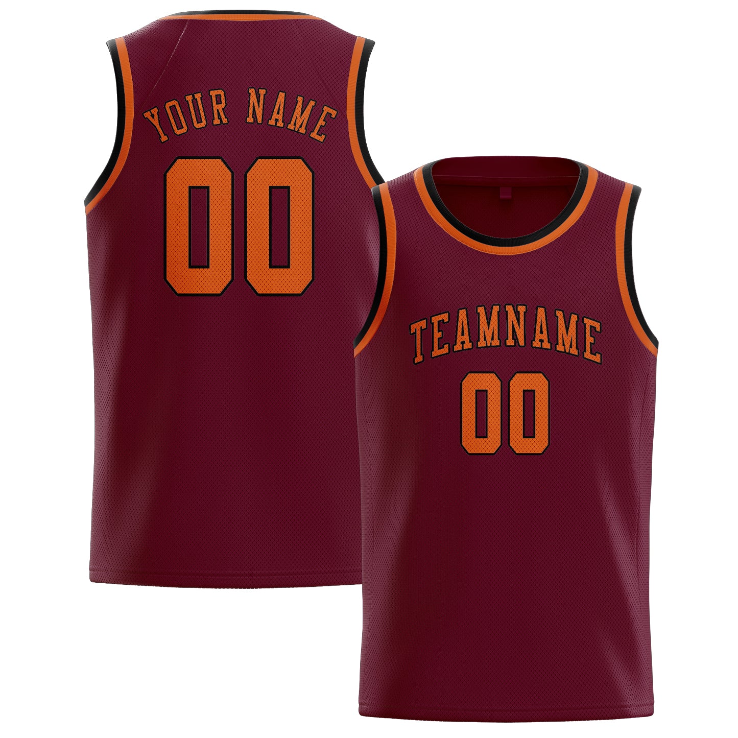 Benutzerdefiniertes Professionelles Karmesinrot Orange Basketballtrikot