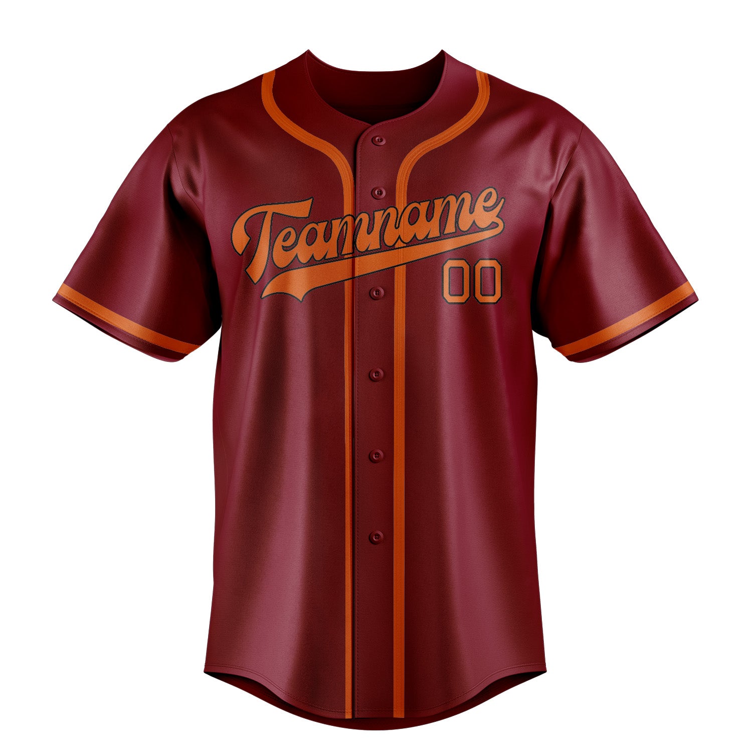 Benutzerdefiniertes Professionelles Karmesinrot Orange Baseballtrikot