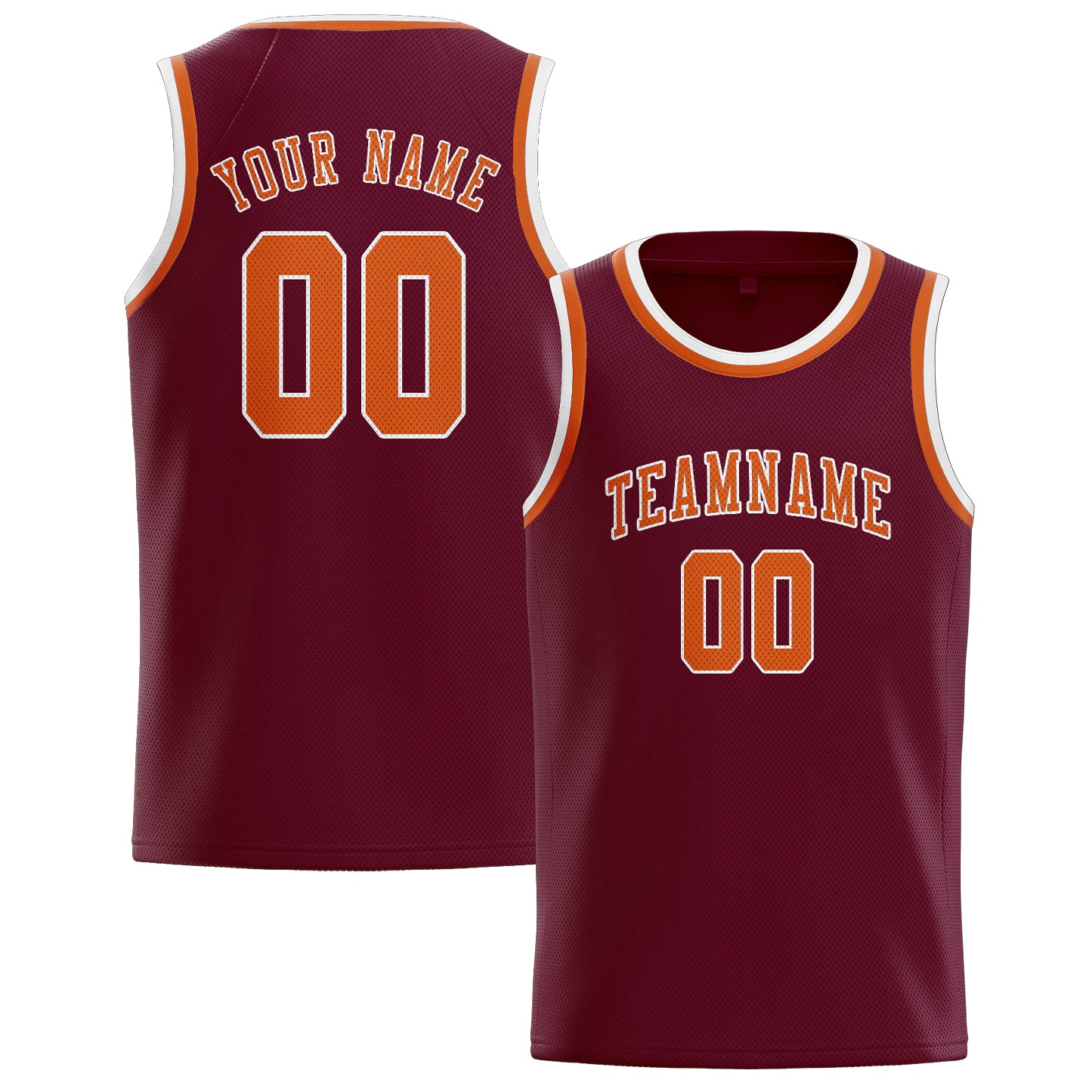 Benutzerdefiniertes Professionelles Karmesinrot Orange Basketballtrikot